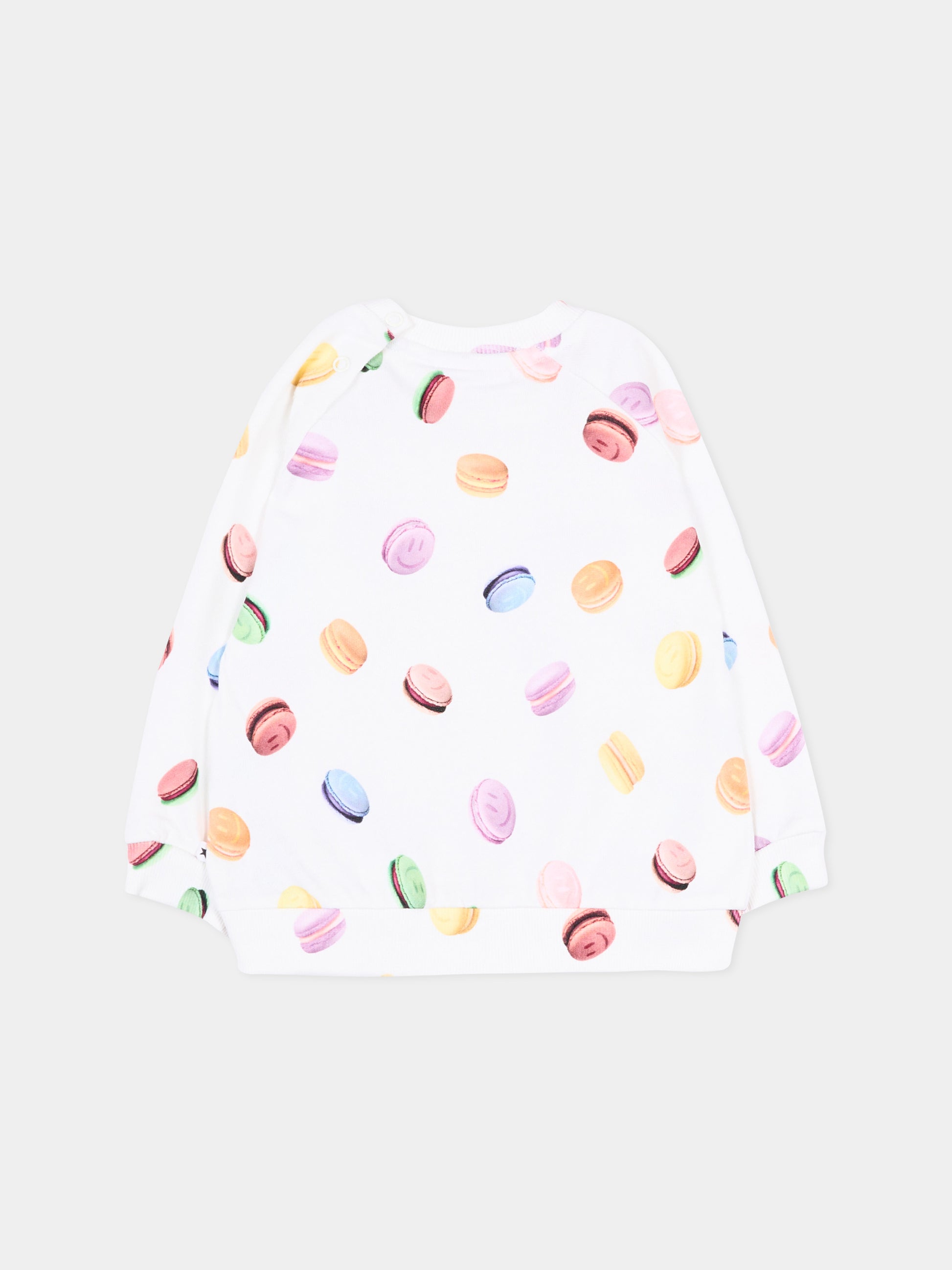 Felpa bianca Disc per neonata con macarons,Molo,6S26J203 9571