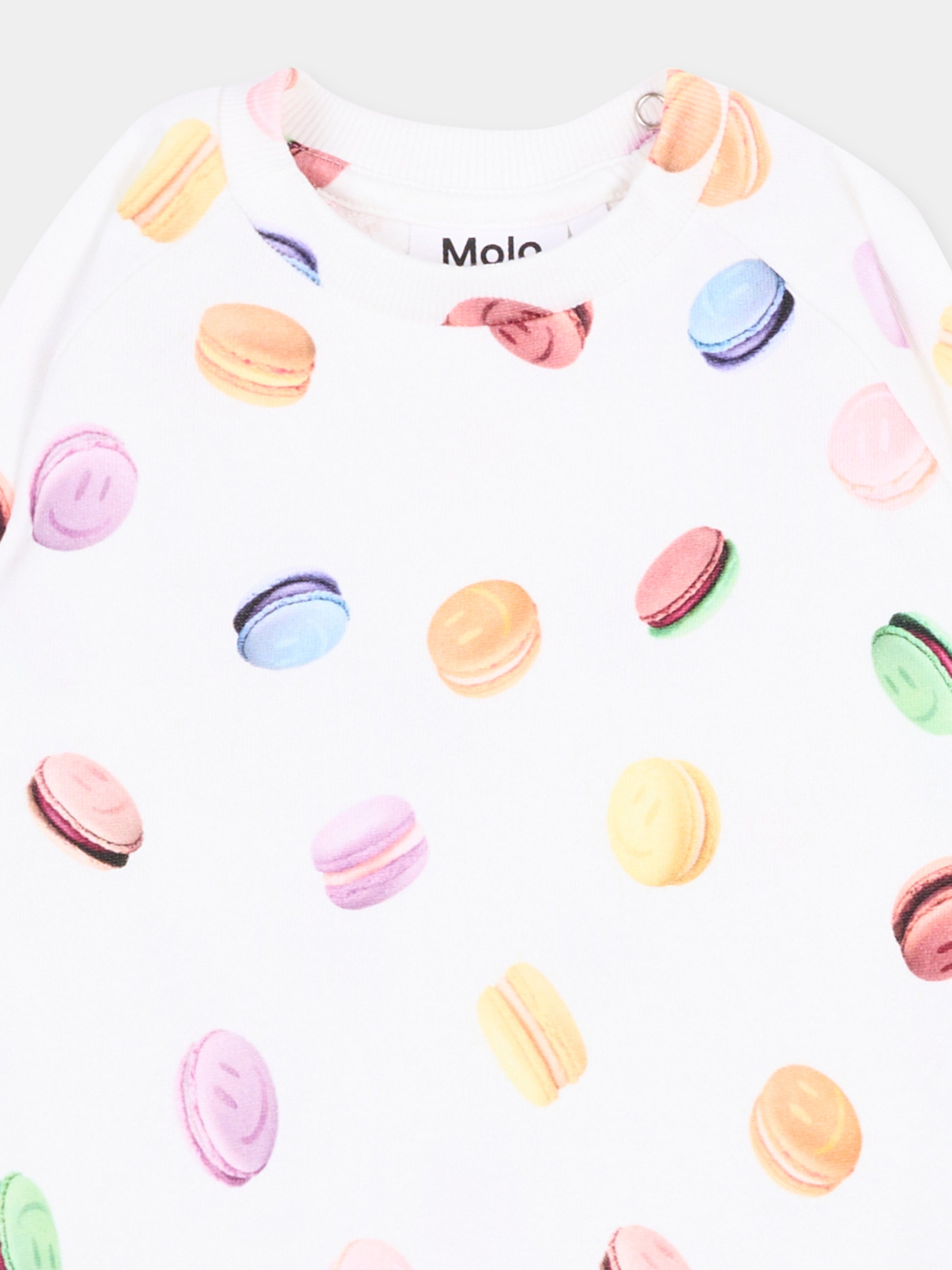 Felpa bianca Disc per neonata con macarons,Molo,6S26J203 9571