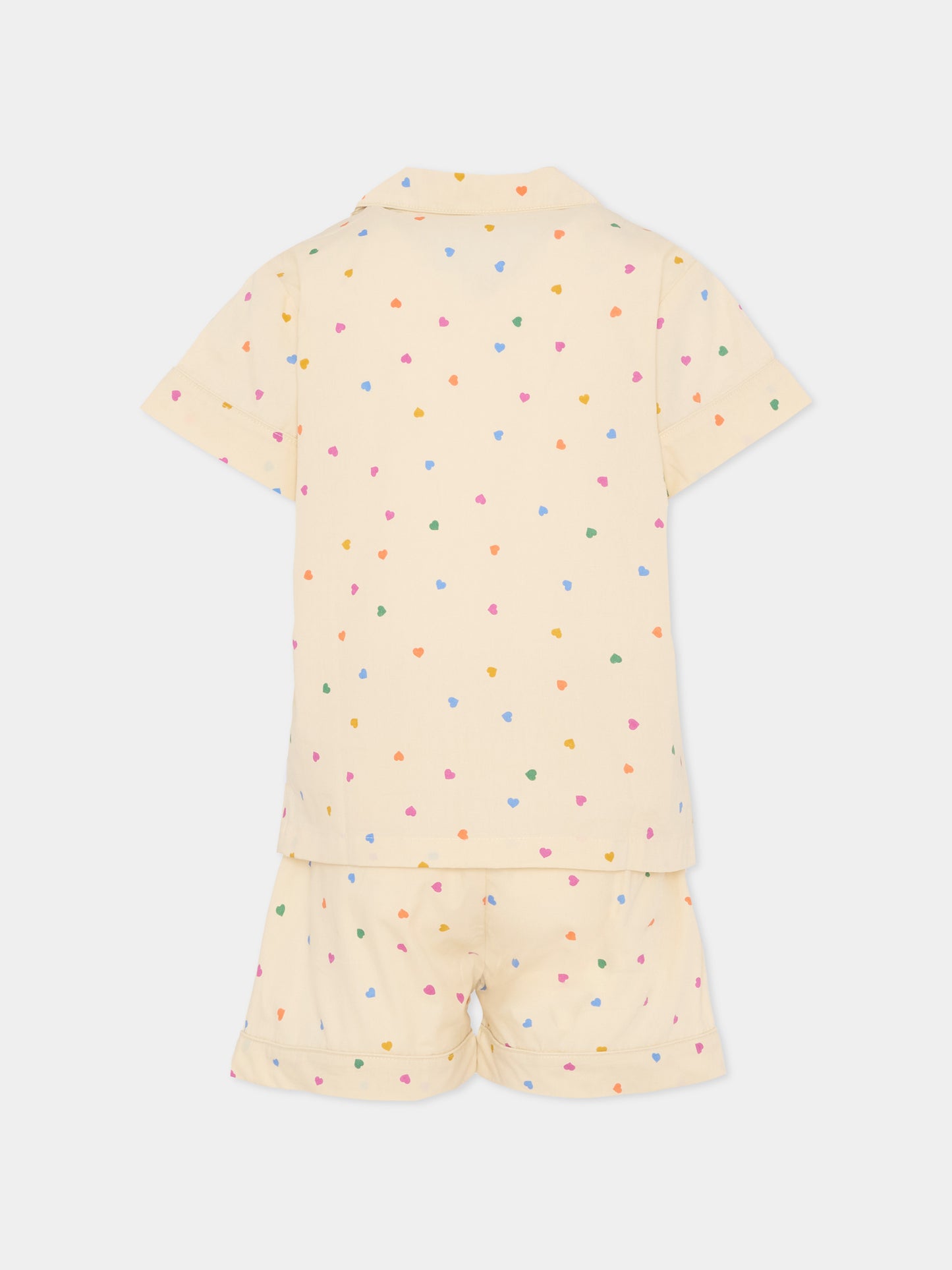 Pigiama Lexi beige per bambina con cuori,Molo,6S26R503 9537