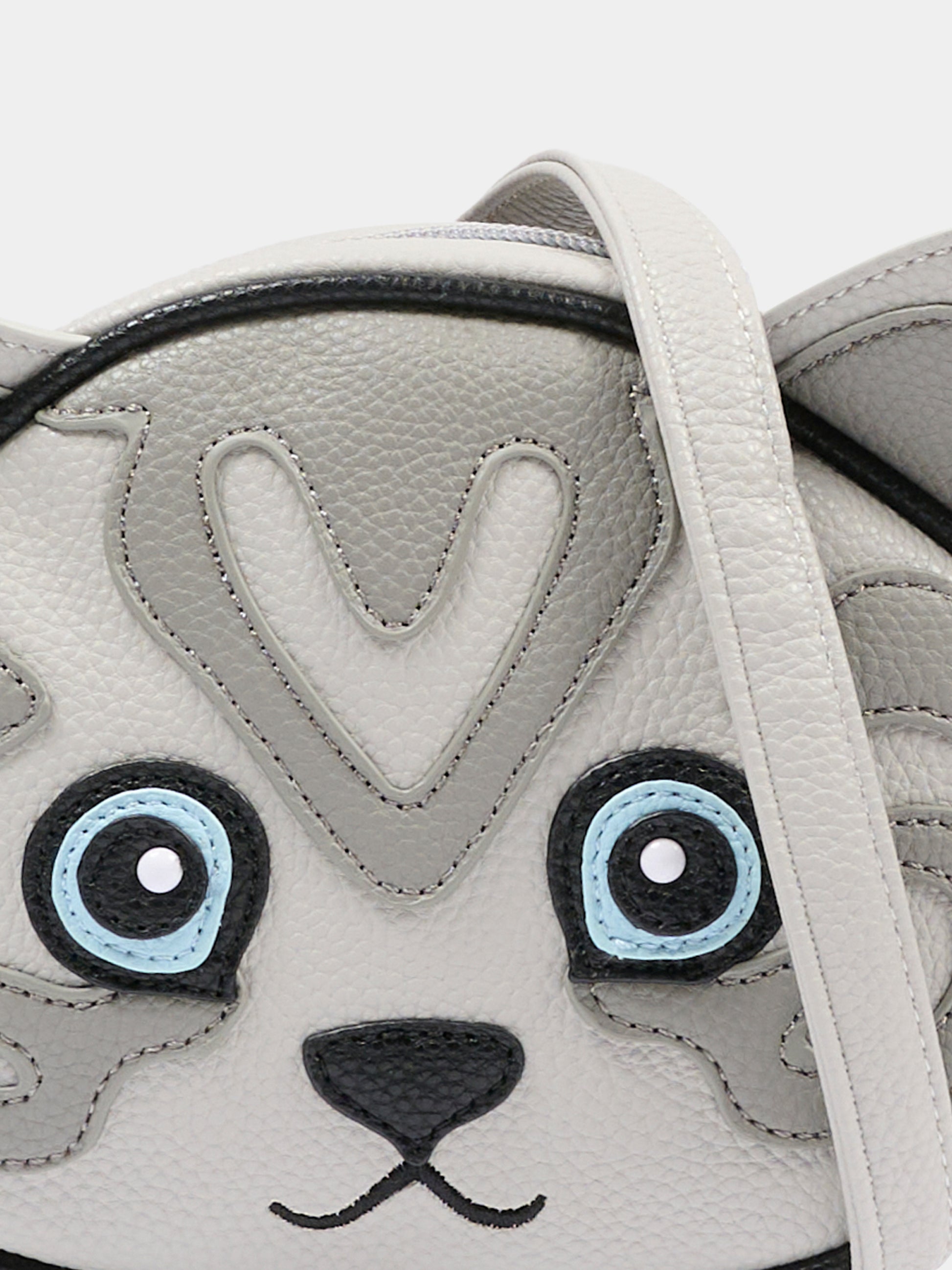 Borsa grigia per bambina con gatto,Molo,7S26V109 0297