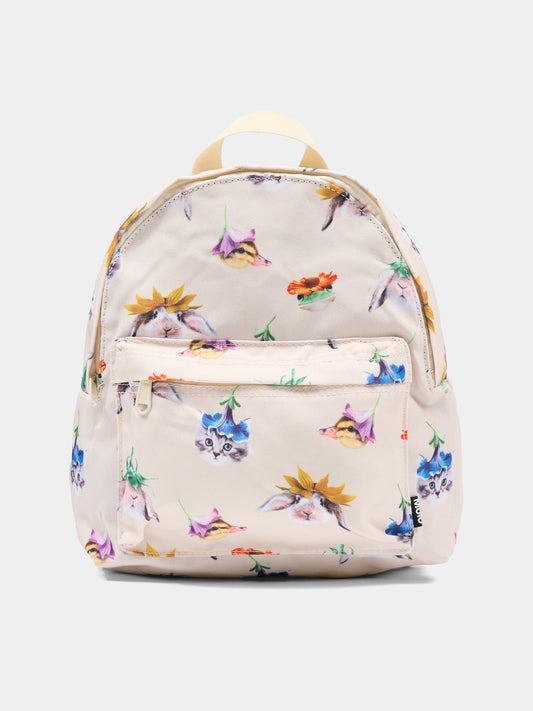 Zaino beige per bambina con animali,Molo,7S26V201 9539