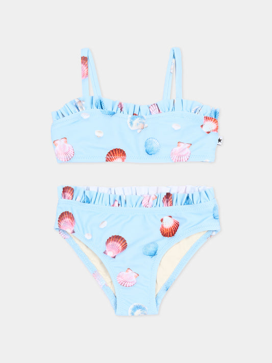 Bikini celeste Naila per neonata con conchiglie,Molo,8S26P101 9528