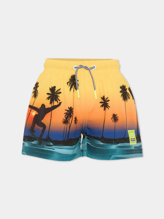 Boxer mare Niko multicolor per bambino con skate,Molo,8S26P402 5196