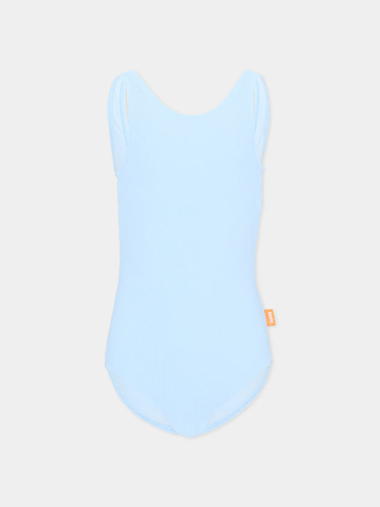 Costume intero celeste Nika Crepe per bambina,Molo,8S26P510 5637