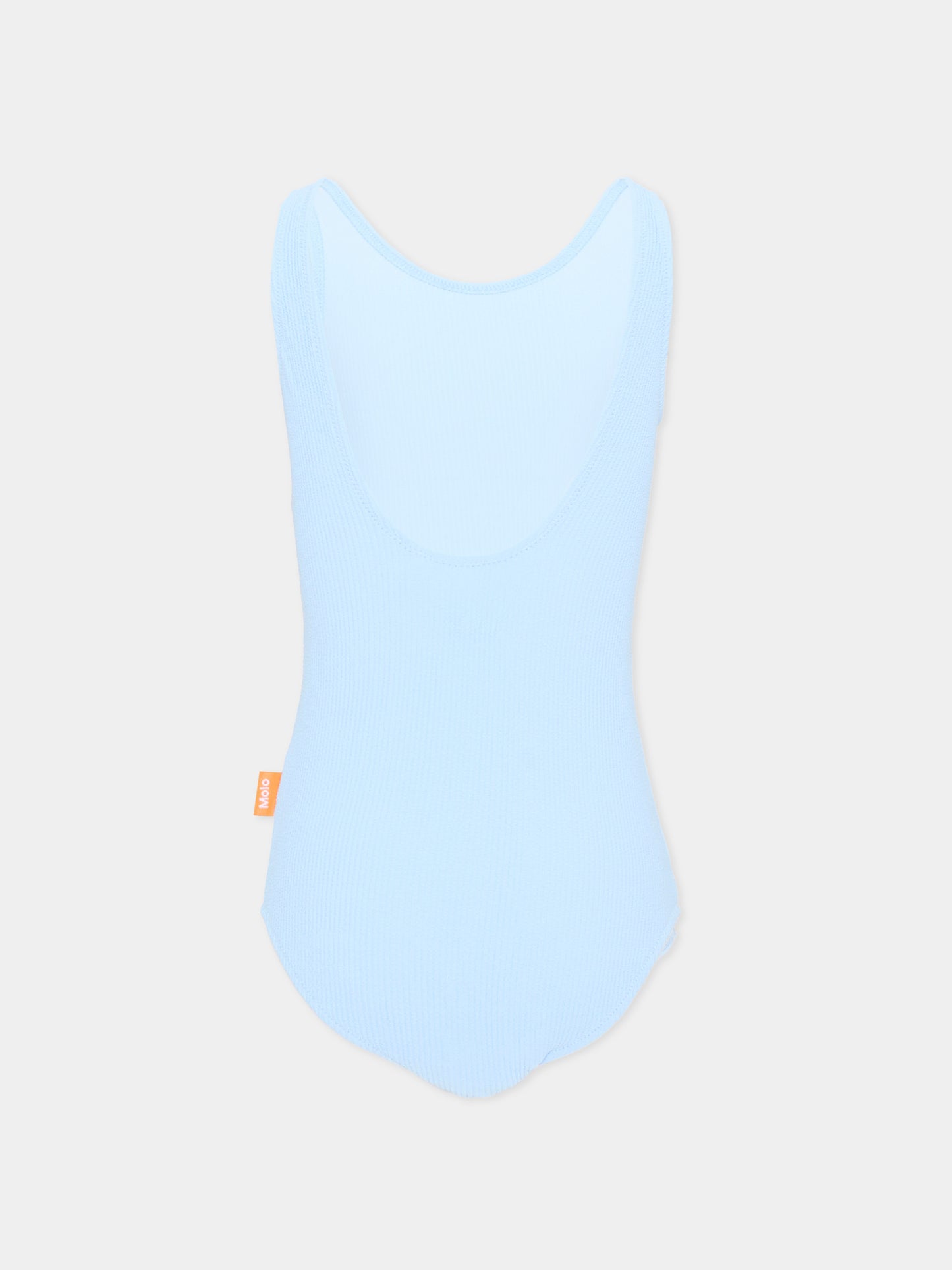 Costume intero celeste Nika Crepe per bambina,Molo,8S26P510 5637