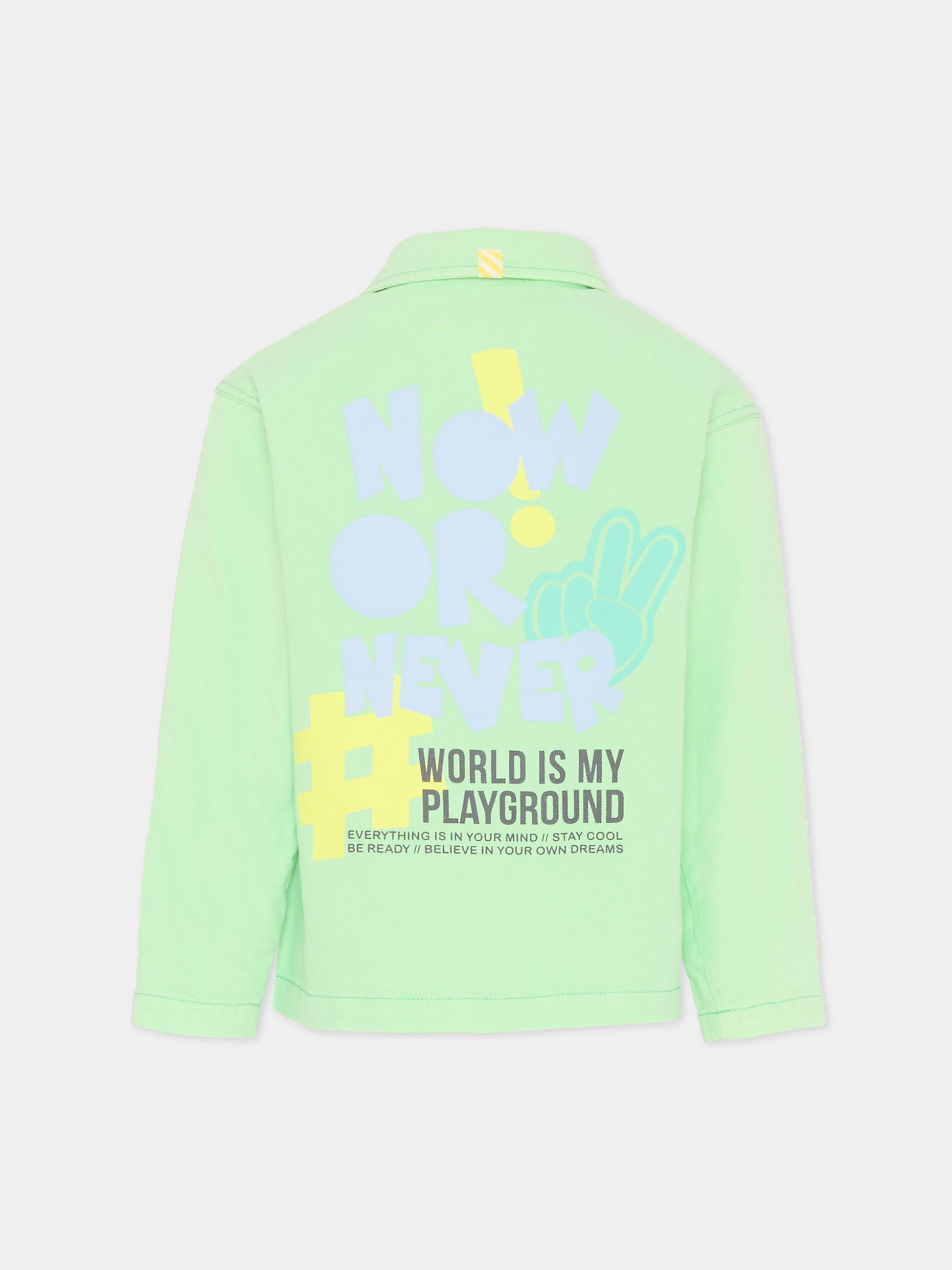 Giubbotto verde per bambino con stampa,Billieblush,U21681 735