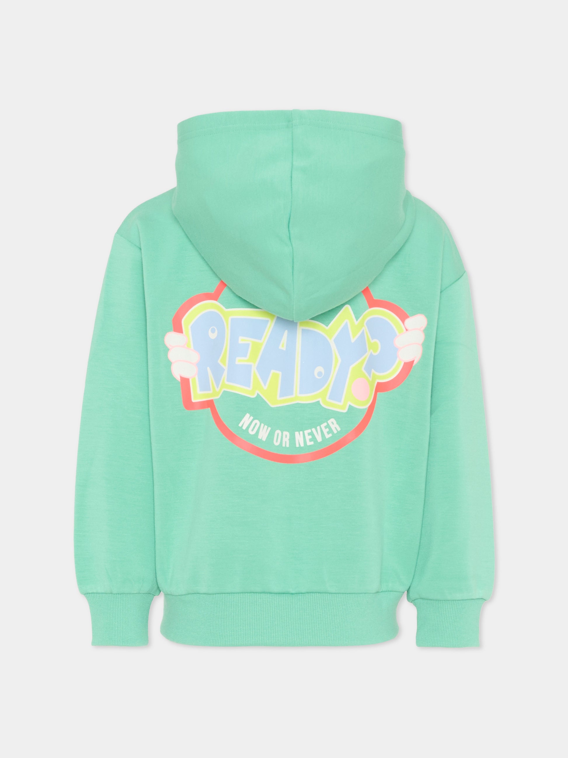 Felpa verde per bambino effetto scuba,Billieblush,U21683 68M