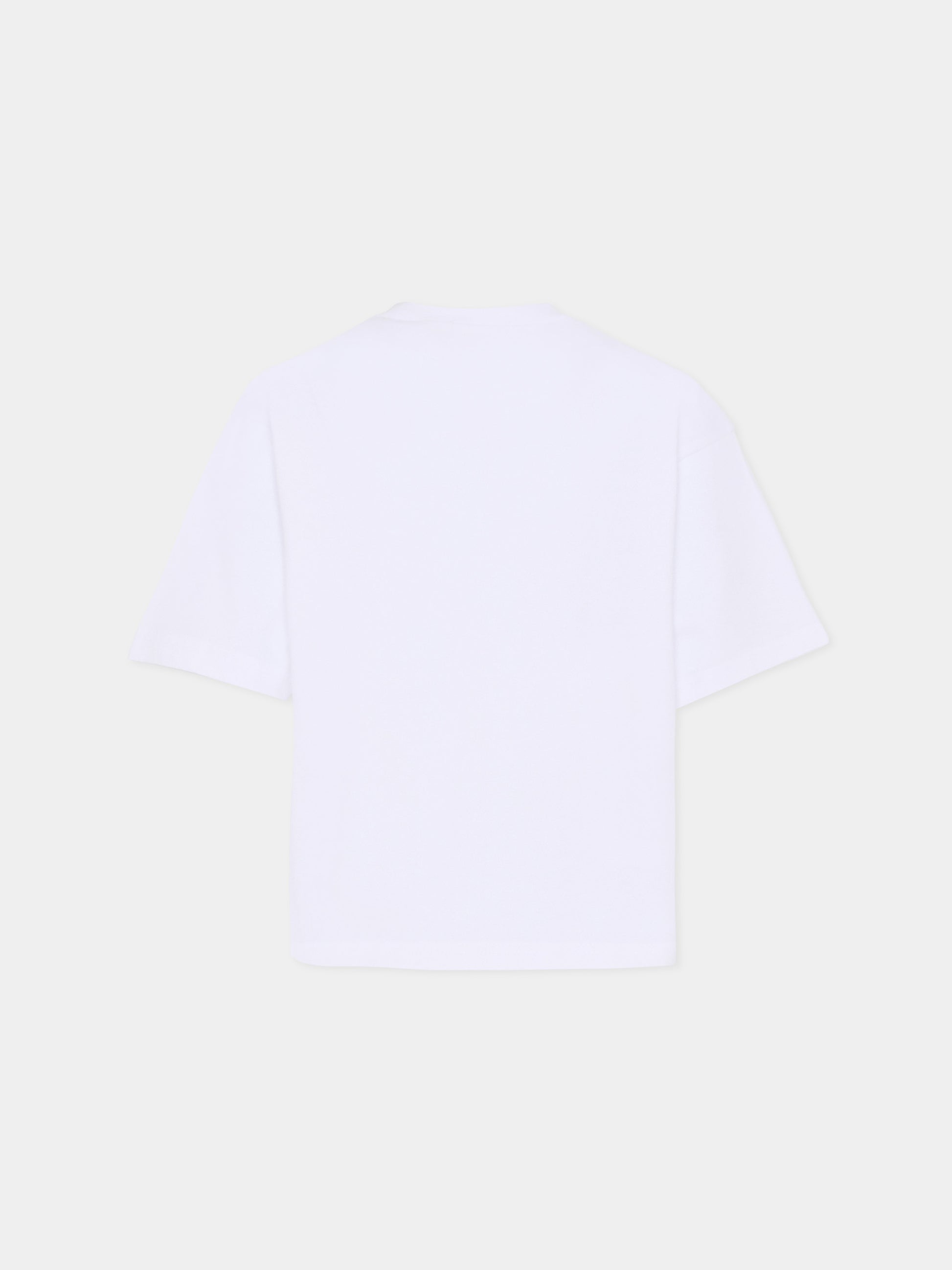 T-shirt bianca per bambino con squalo,Billieblush,U21707 10P