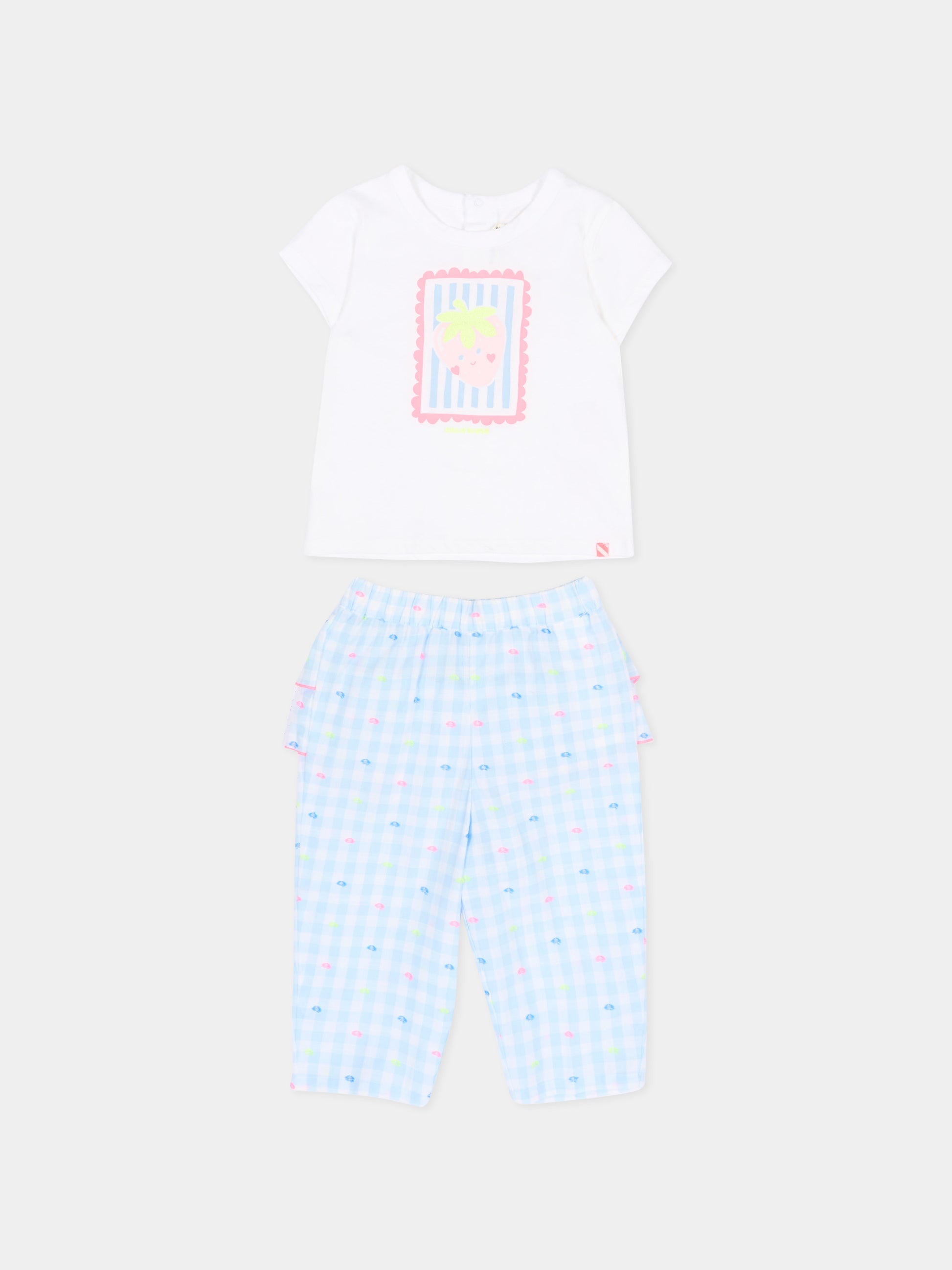 Completo sportivo multicolor per neonata con fragole,Billieblush,U21798 V21