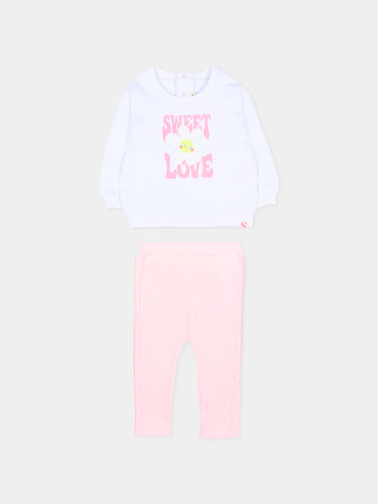 Completo sportivo rosa per neonata con fiore,Billieblush,U21801 N54