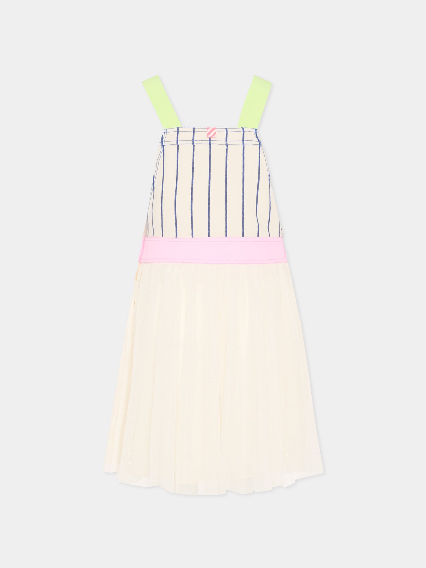 Salopette multicolor per bambina con gonna in tulle,Billieblush,U21818 N48