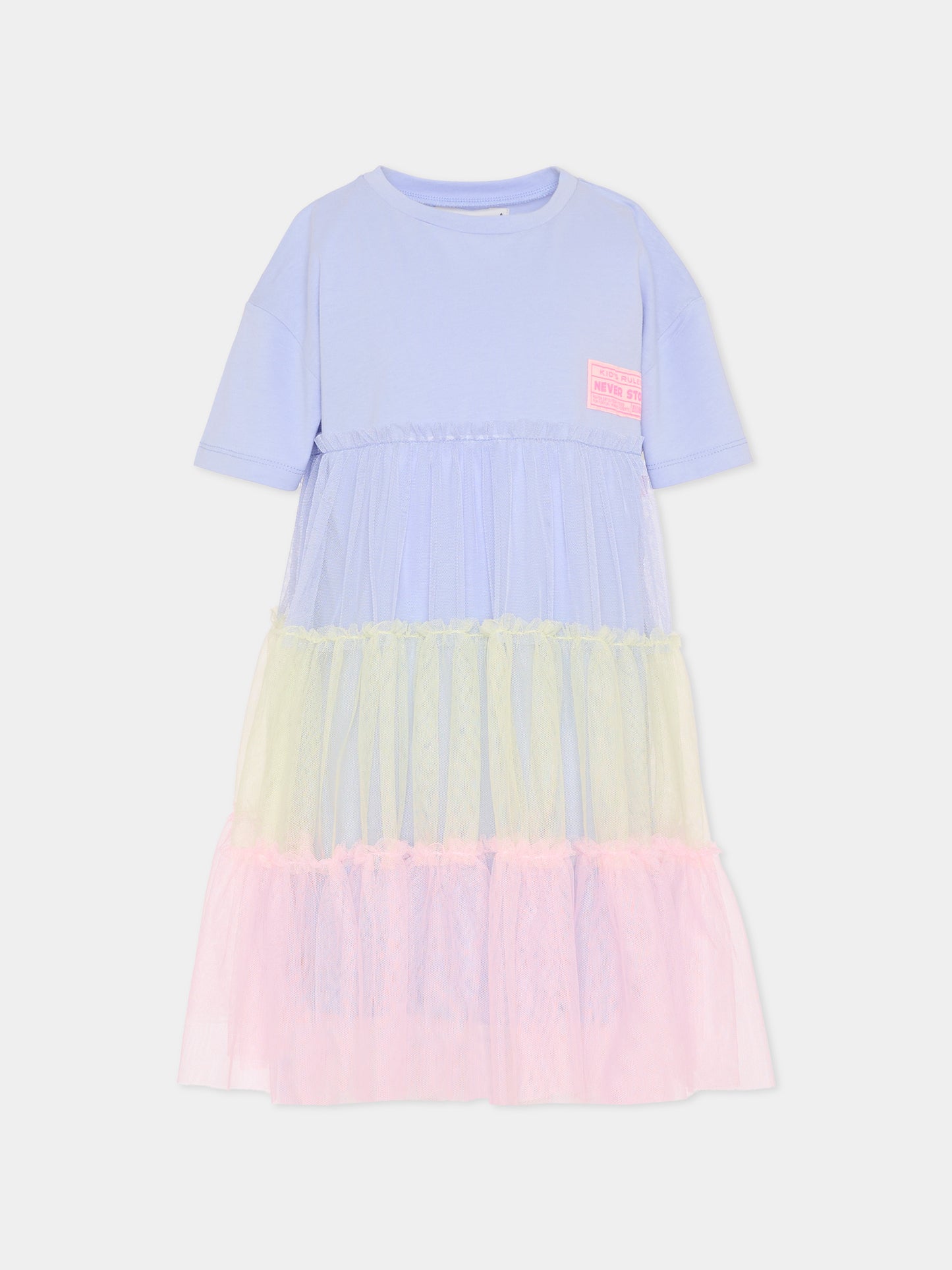 Vestito lilla per bambina con patch,Billieblush,U21823 81S