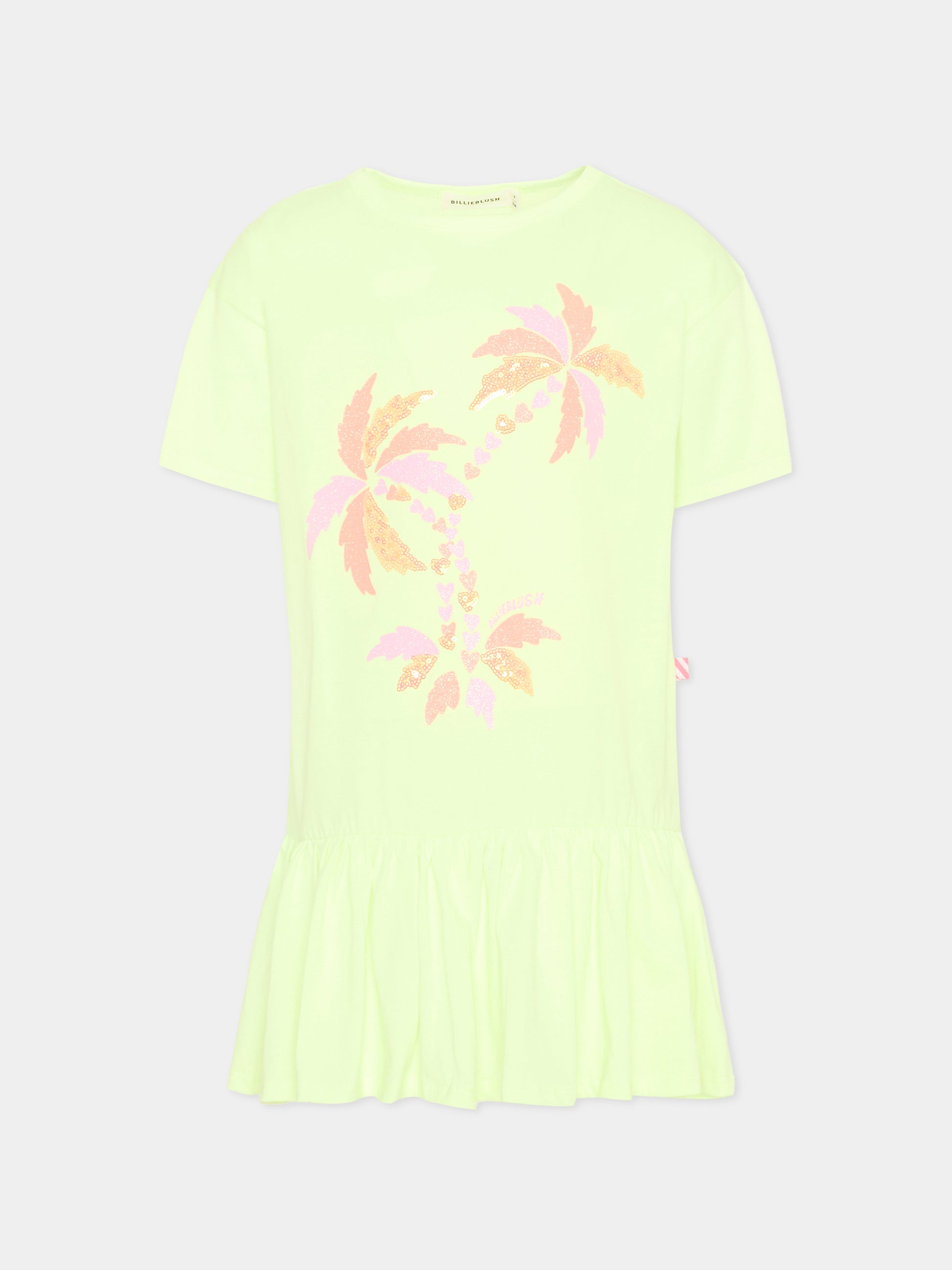 Vestito giallo per bambina con palme,Billieblush,U21834 552