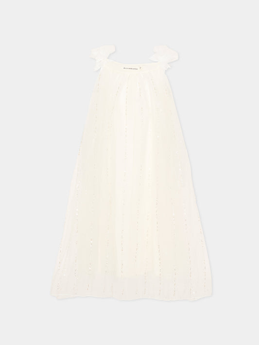 Abito elegante avorio per bambina con paillettes,Billieblush,U21841 105