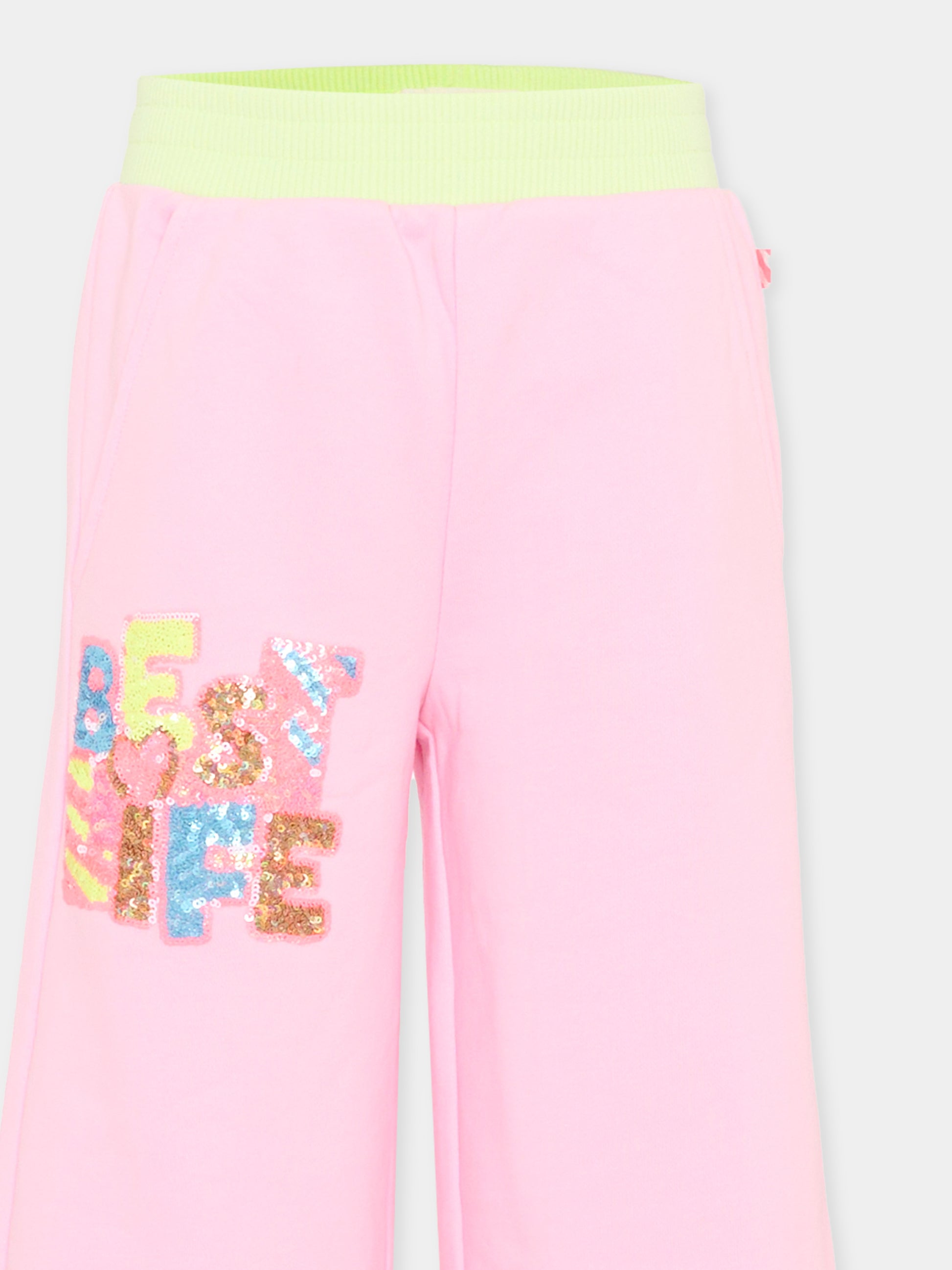 Pantaloni sportivi rosa per bambina,Billieblush,U21848 46N