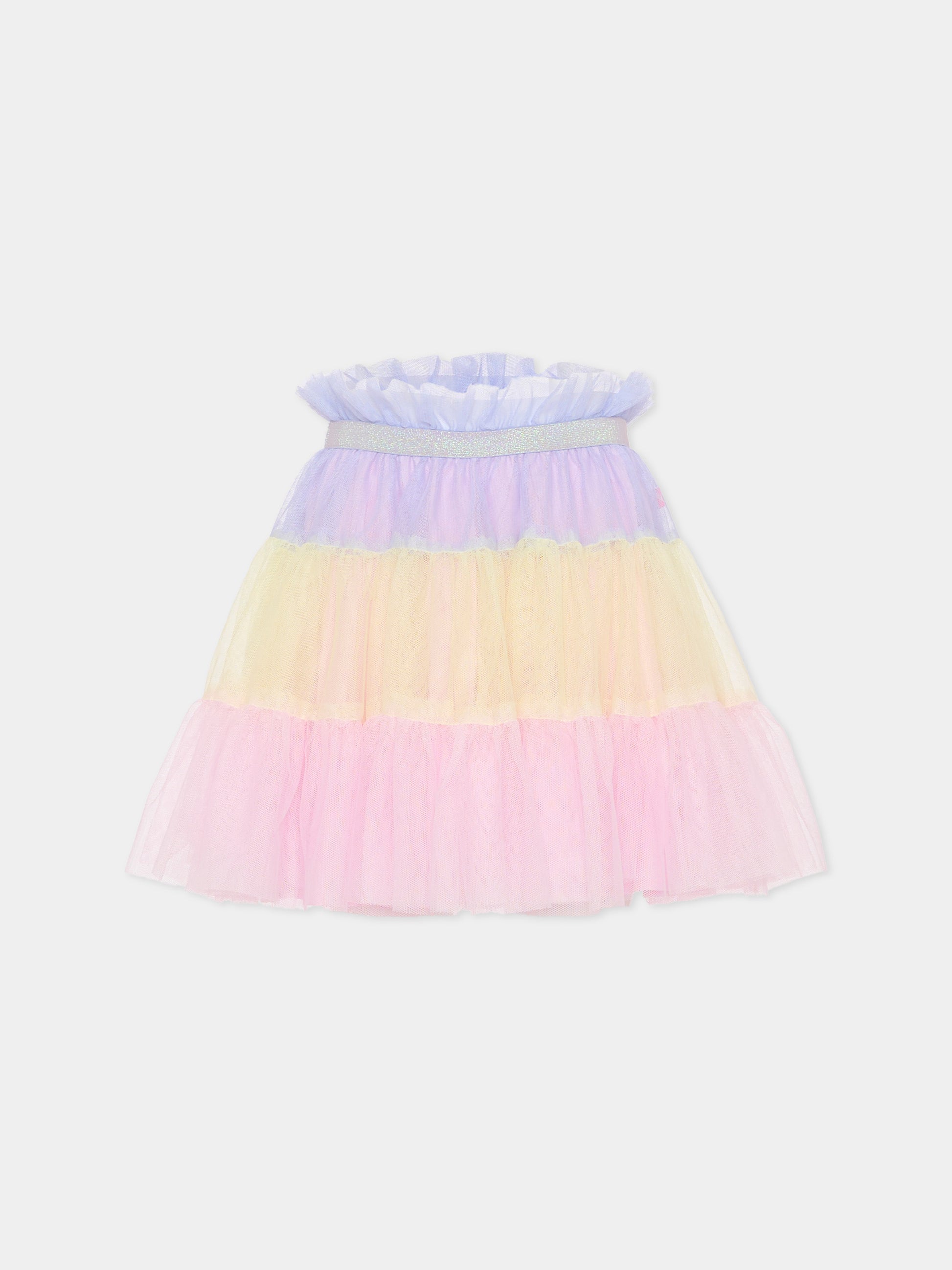 Gonna multicolor per bambina con dettaglio in lurex,Billieblush,U21861 Z41