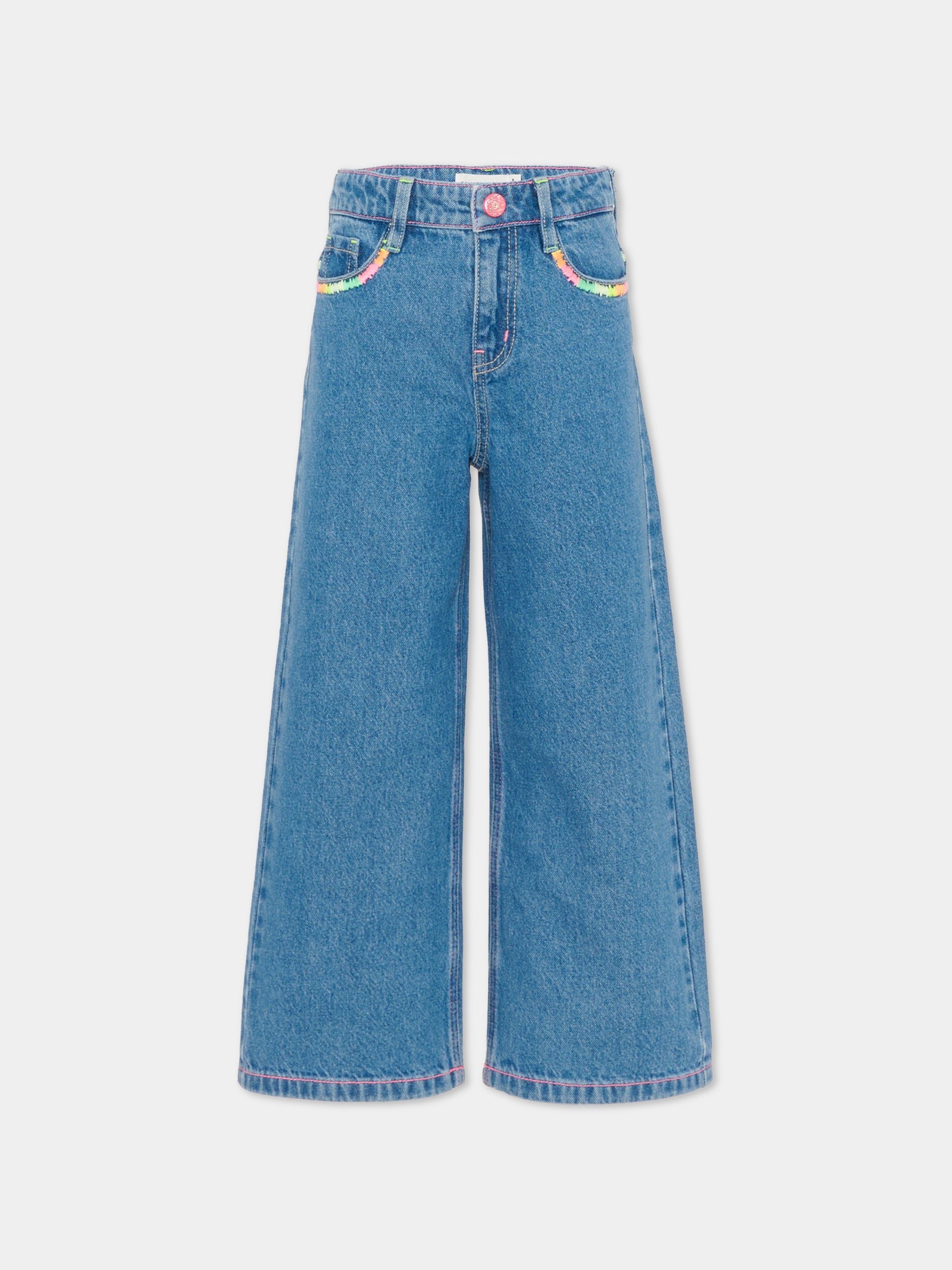 Jeans denim per bambina con ricamo,Billieblush,U21875 Z13