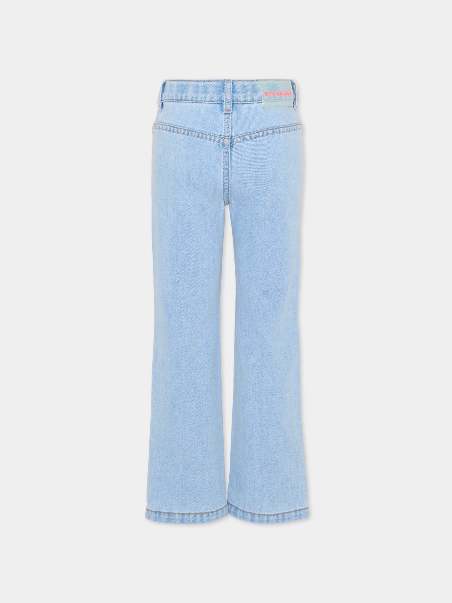 Jeans denim per bambina con strass,Billieblush,U21878 Z18