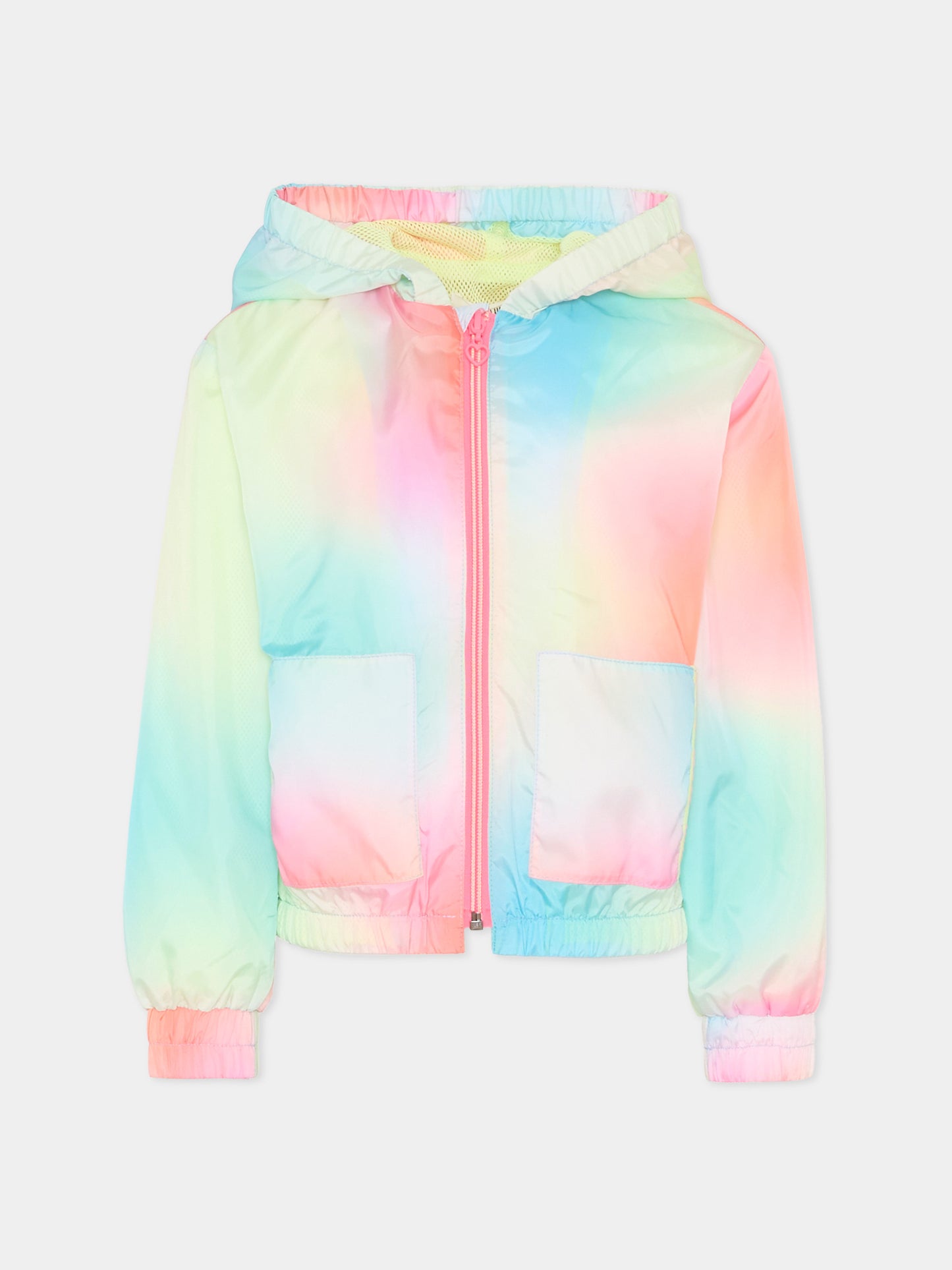 Giacca a vento multicolor per bambina con logo,Billieblush,U21906 Z41