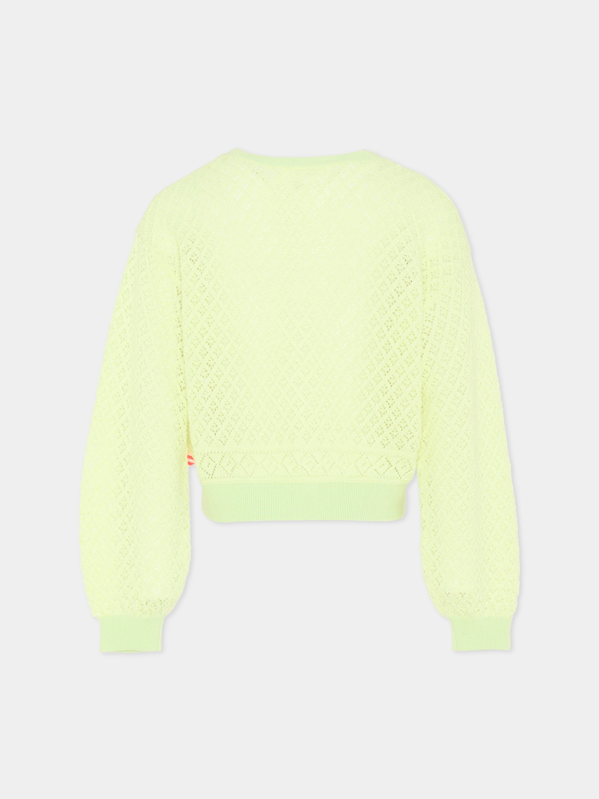 Cardigan verde per bambina traforato,Billieblush,U21911 552