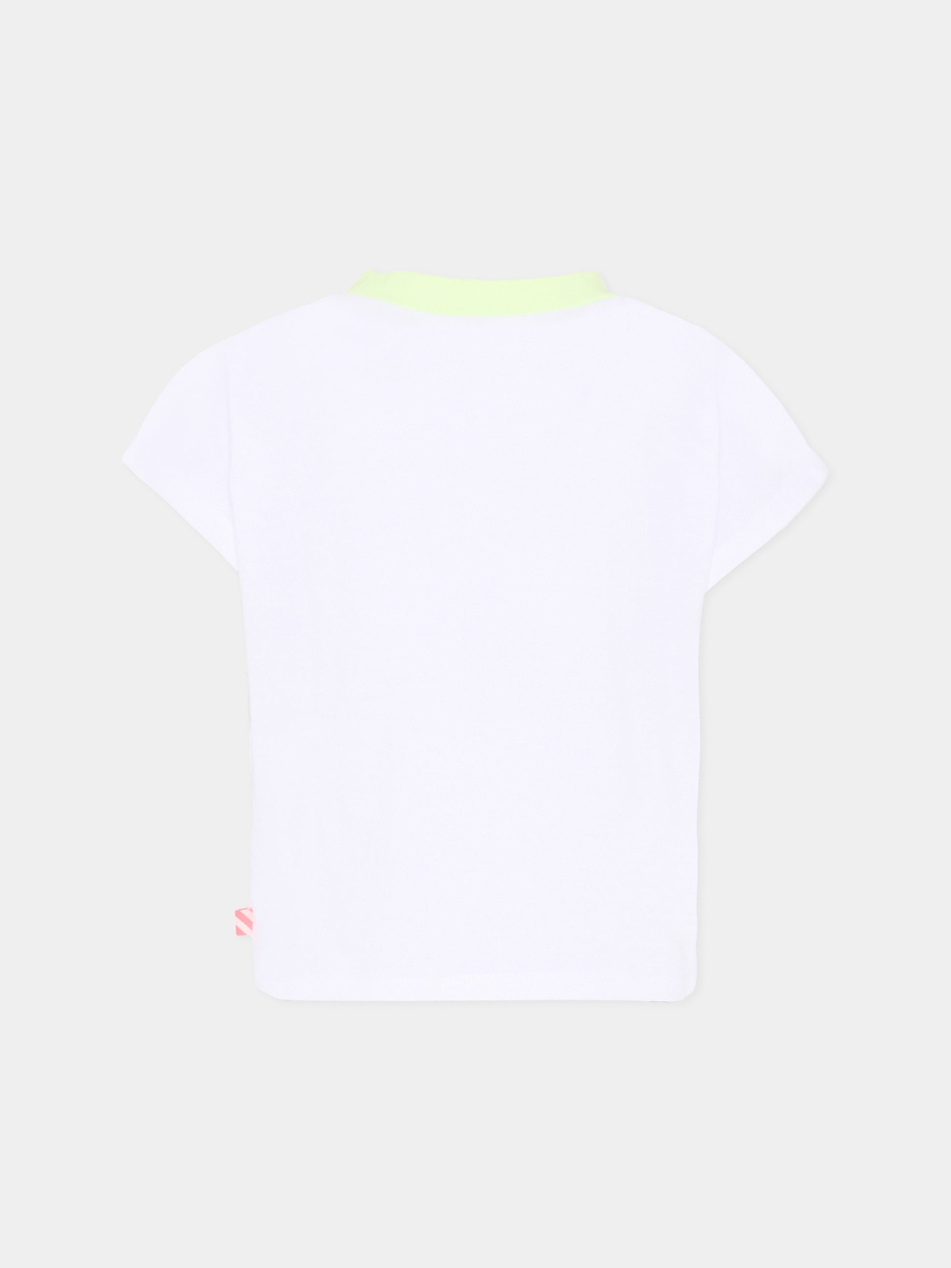 T-Shirt bianca per bambina con strass,Billieblush,U21933 10P