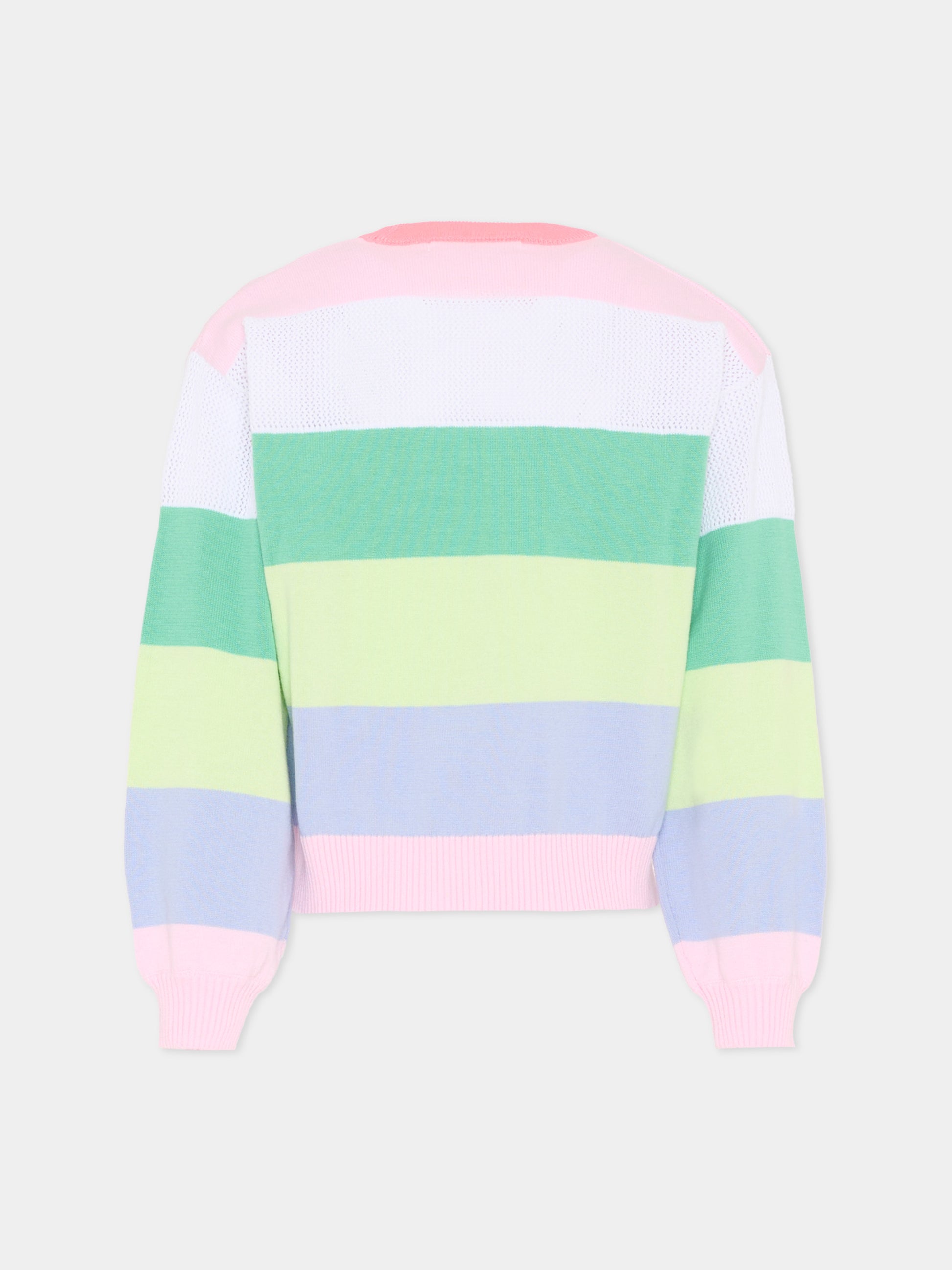 Maglione multicolor per bambina a righe,Billieblush,U21971 Z41