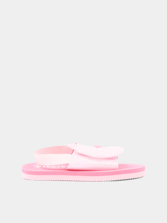 Sandali rosa per bambina con maxi fiocco,Billieblush,U22007 44L