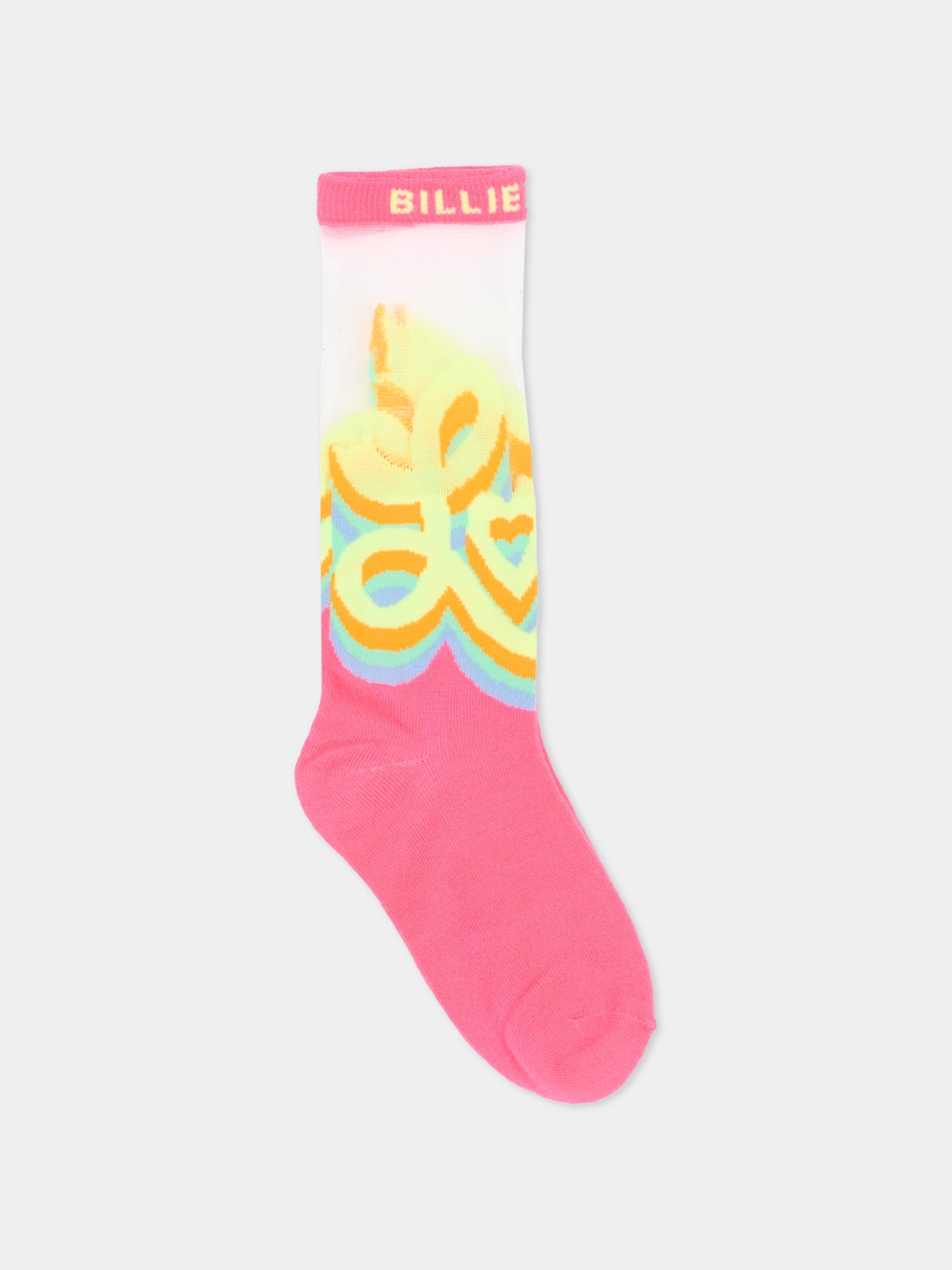 Calzini fucsia per bambina con scritta,Billieblush,U22025 499