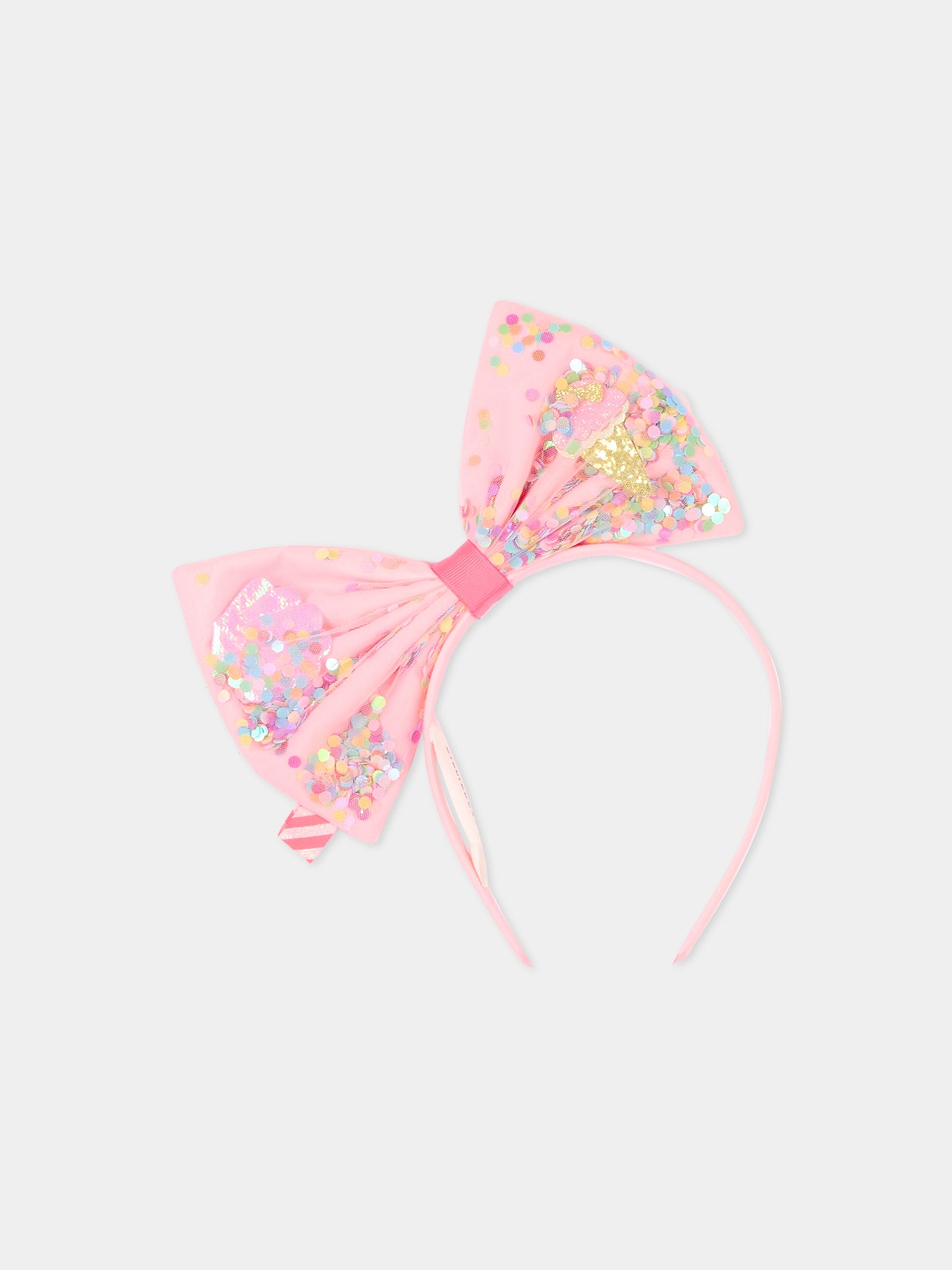 Cerchietto rosa per bambina con fiocco,Billieblush,U22053 44L