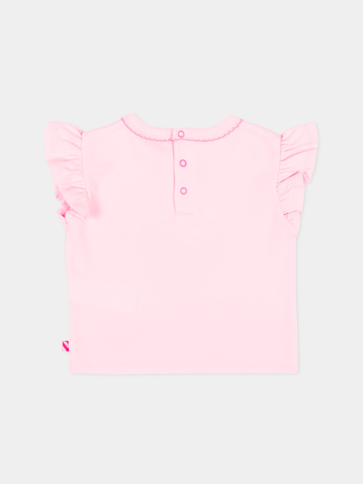 T-Shirt rosa per neonata con fragola,Billieblush,U22107 44L