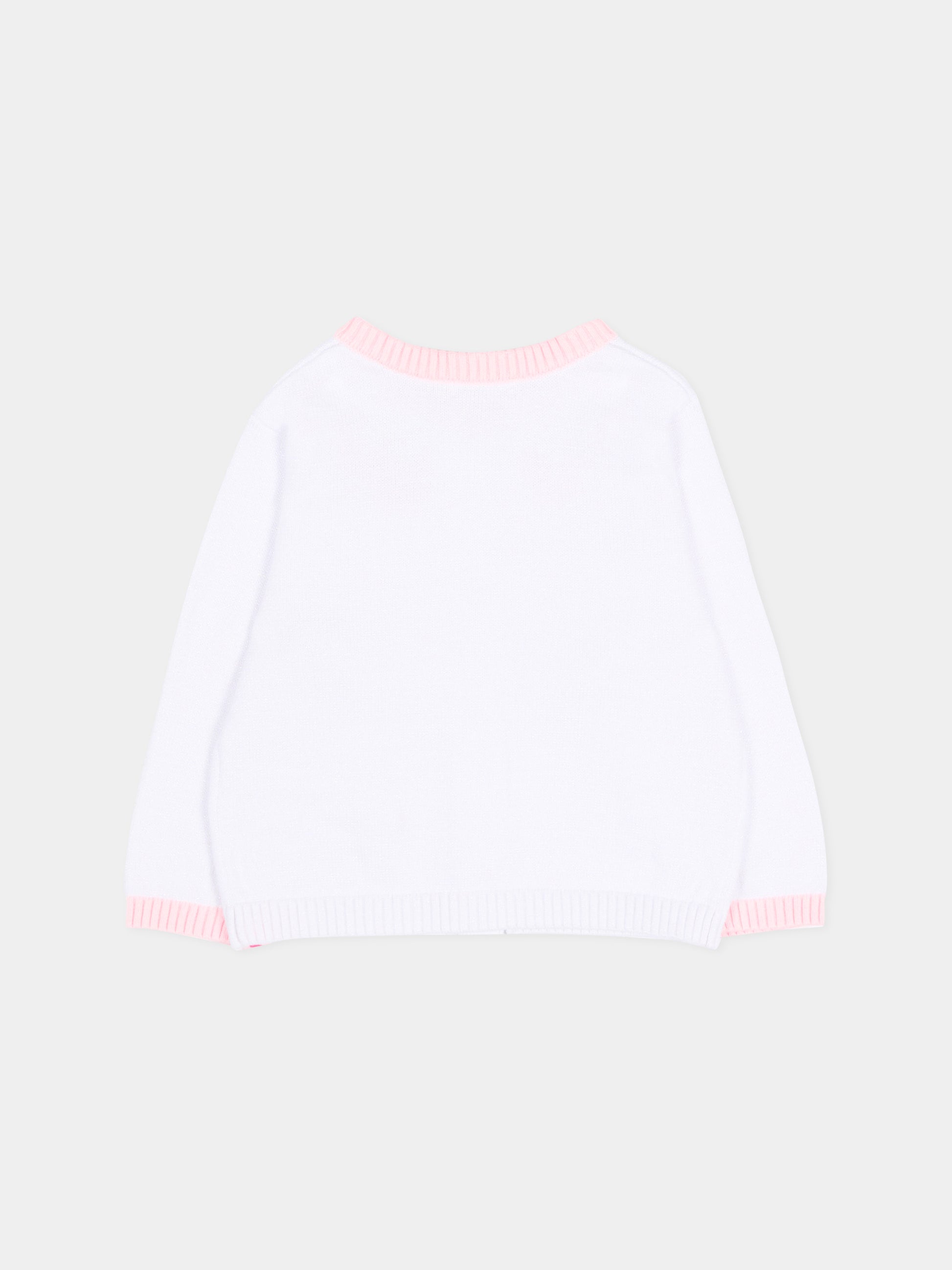 Cardigan bianco per neonata con fragole,Billieblush,U22113 10P