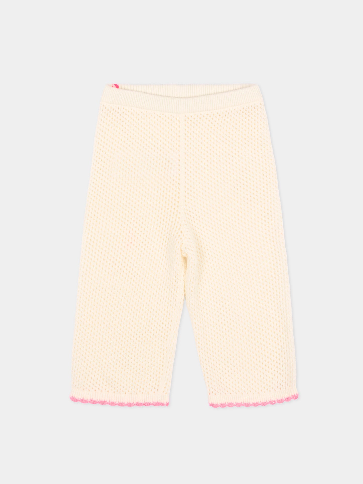 Pantaloni avorio in crochet per neonata,Billieblush,U22142 148