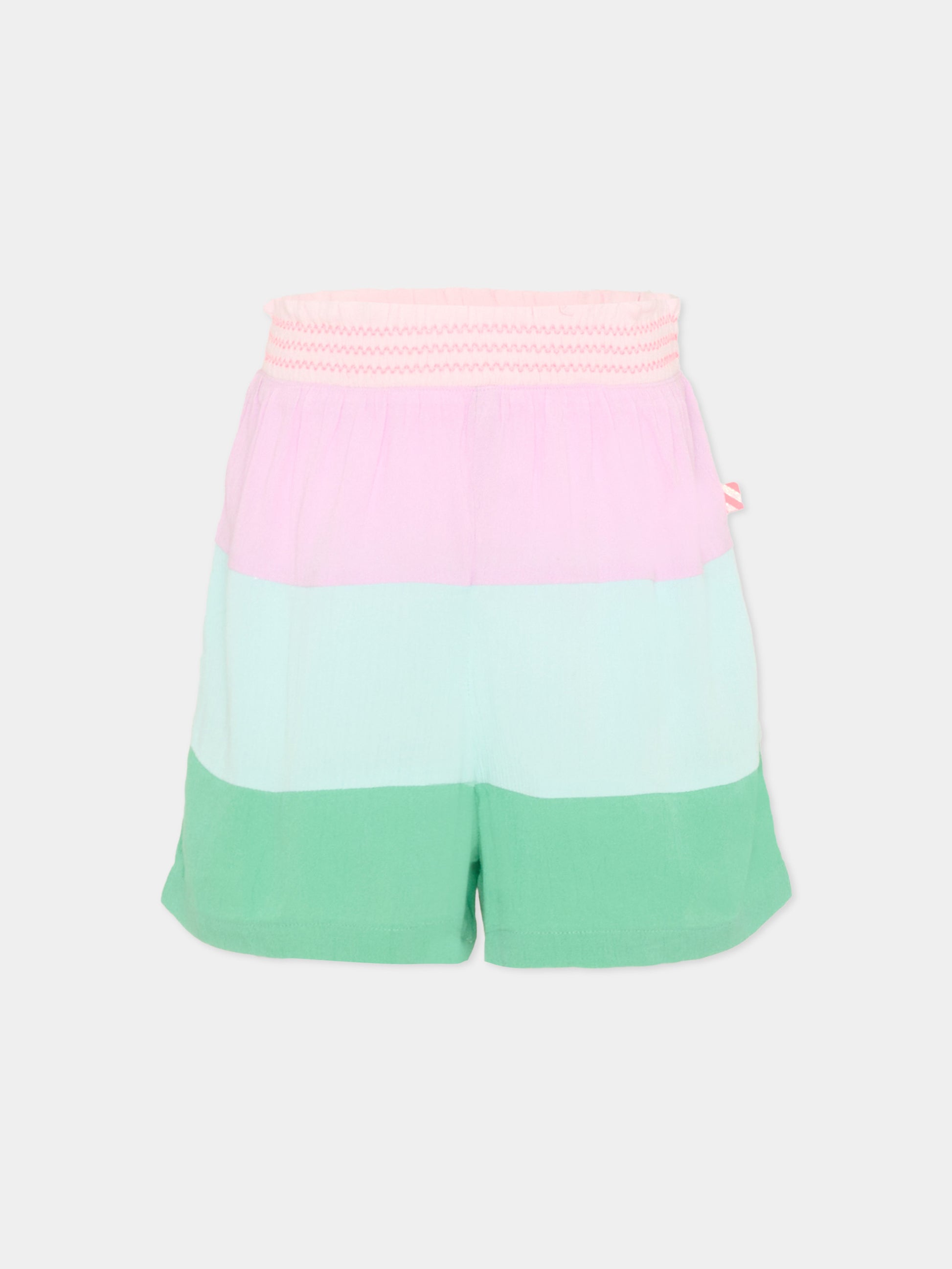 Shorts multicolor per bambina a righe,Billieblush,U22182 Z41