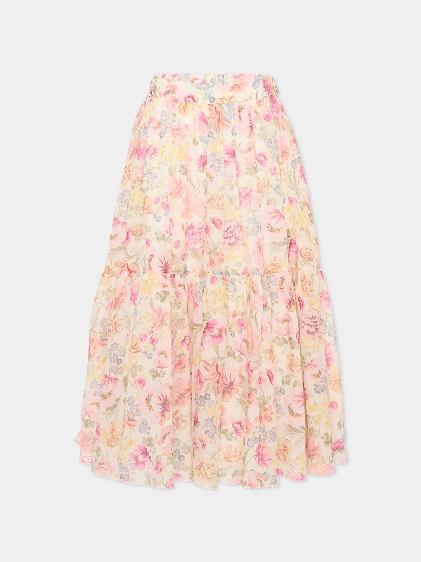 Gonna rosa per bambina floreale,Chloé Kids,C20828 Z41