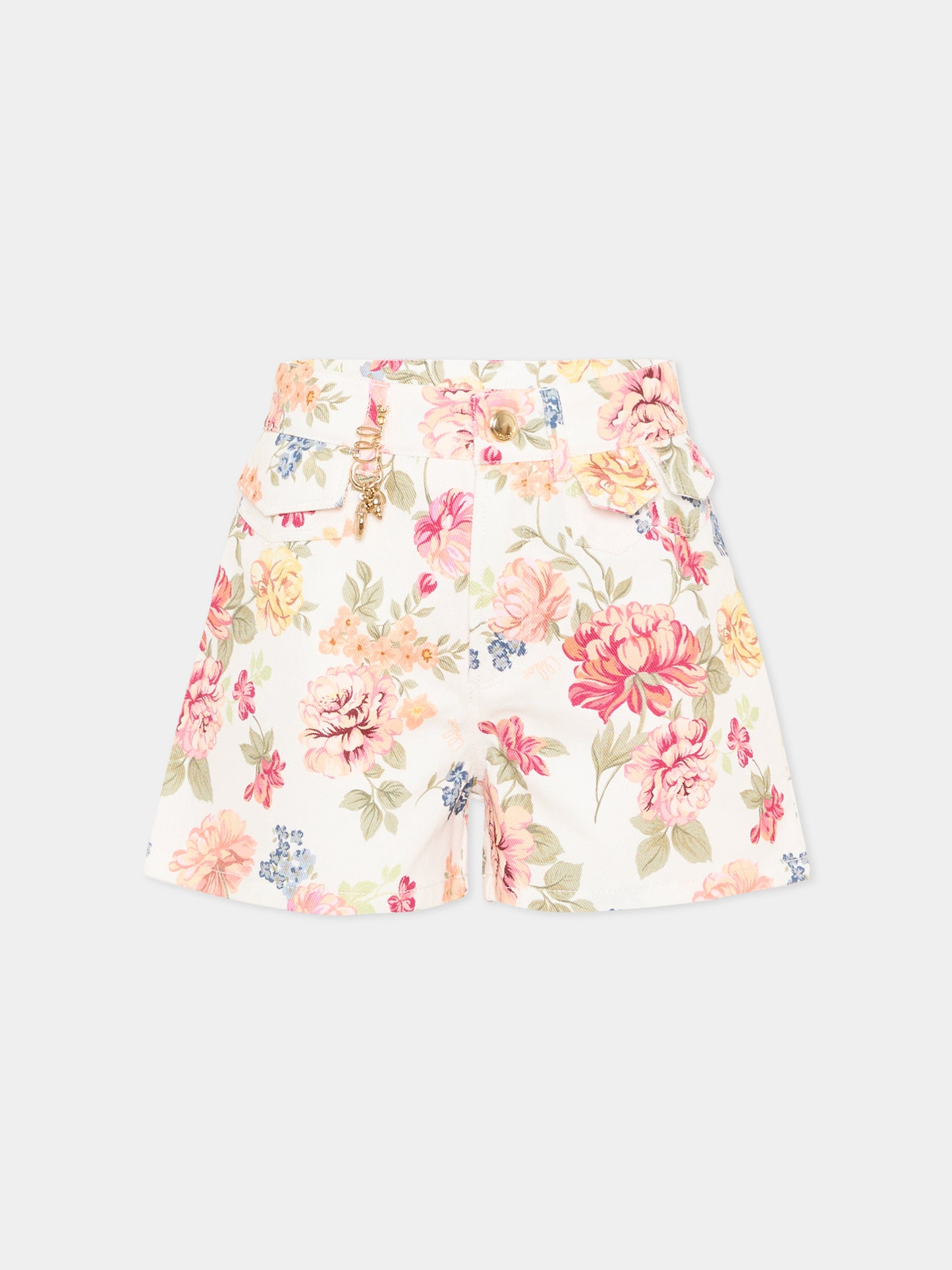 Shorts multicolor floreali per bambina,Chloé Kids,C20849 S95
