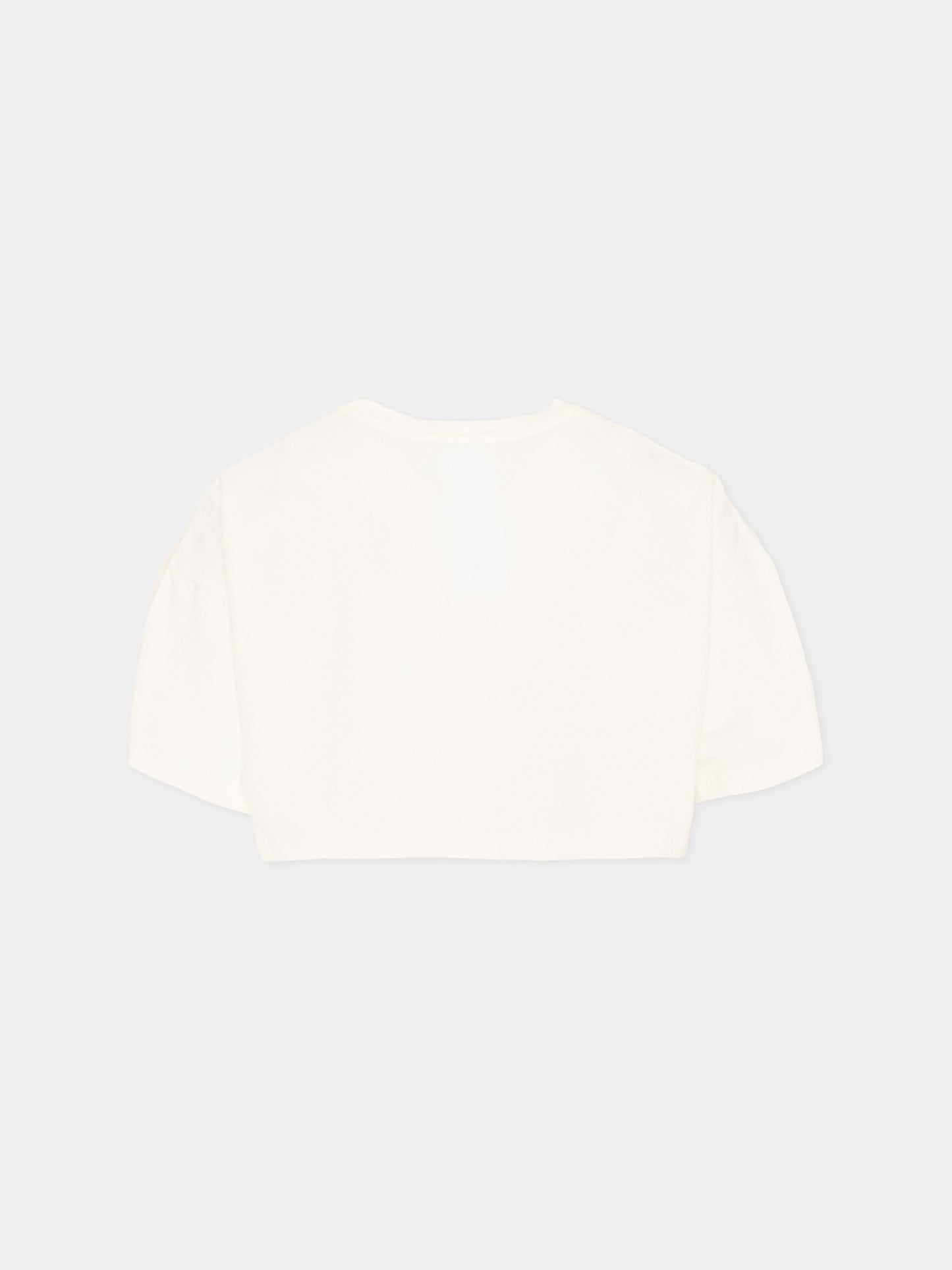 T-Shirt bianca per bambina con logo,Chloé Kids,C20862 117