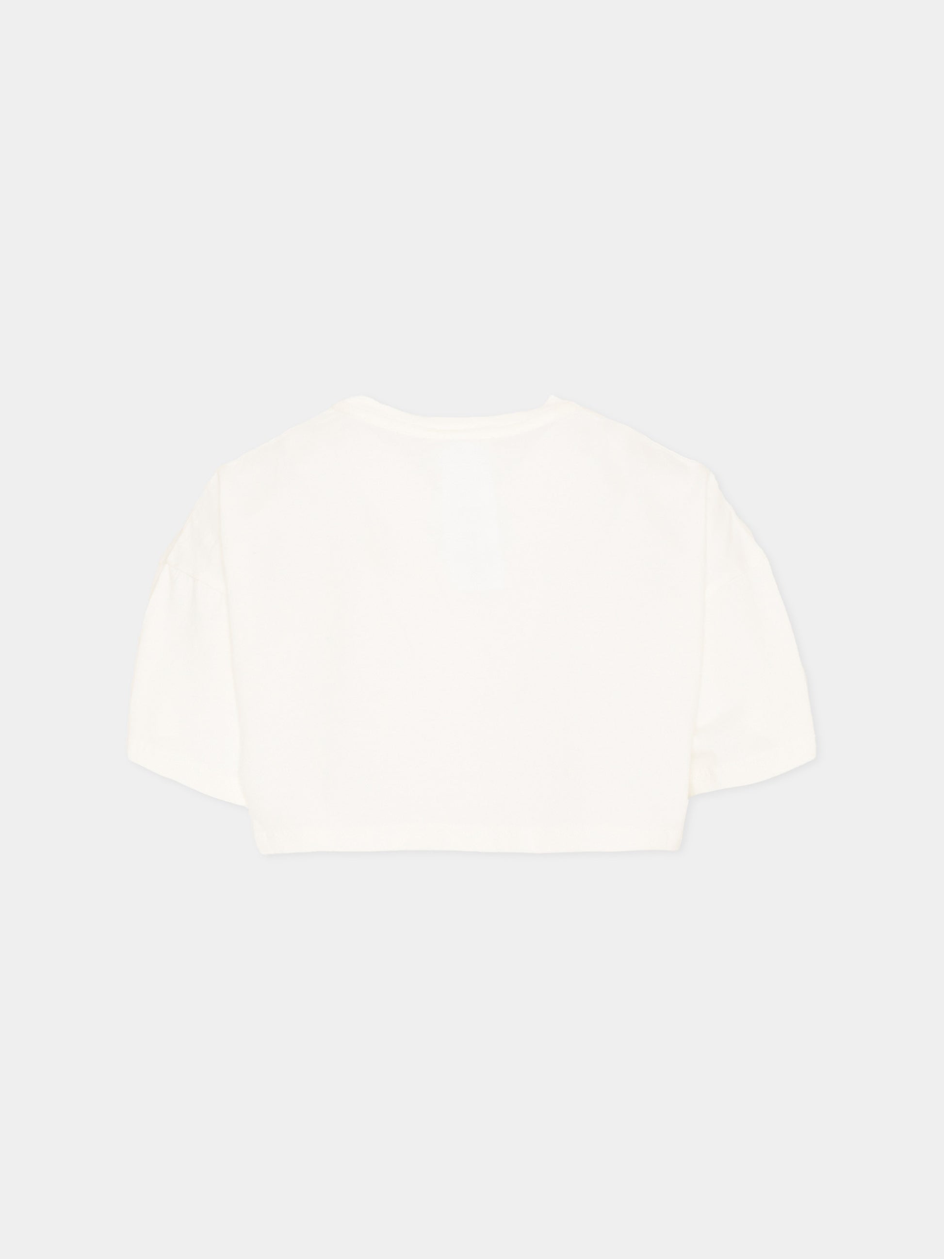 T-Shirt bianca per bambina con logo,Chloé Kids,C20862 117