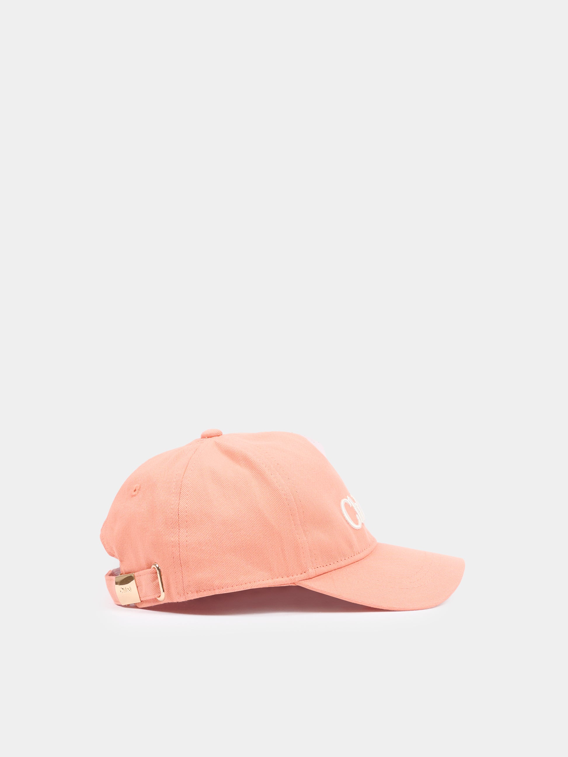 Cappello arancione per bambina con logo ricamato,Chloé Kids,C20871 43A