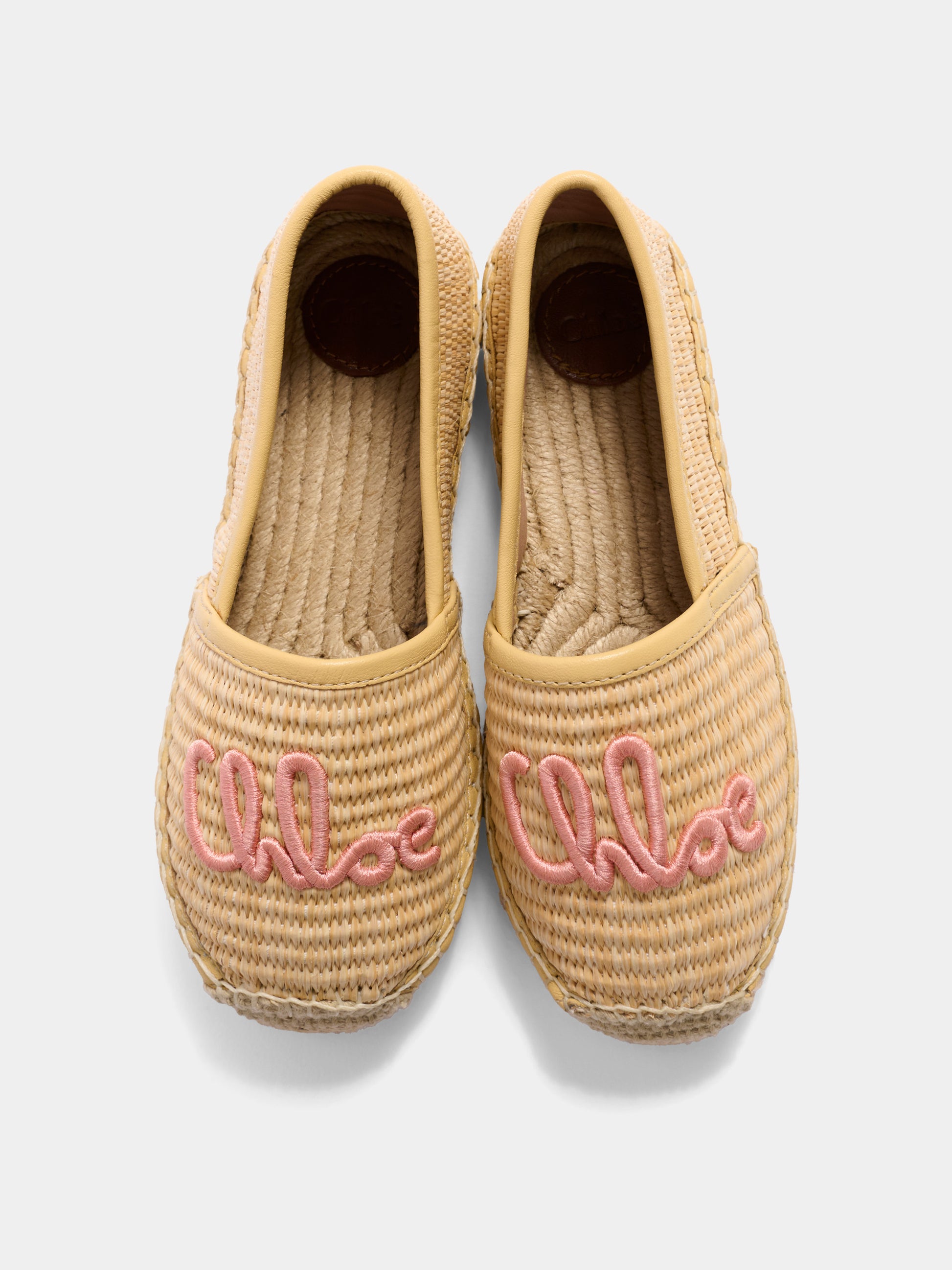 Espadrillas beige per bambina con logo ricamato,Chloé Kids,C20882 43A