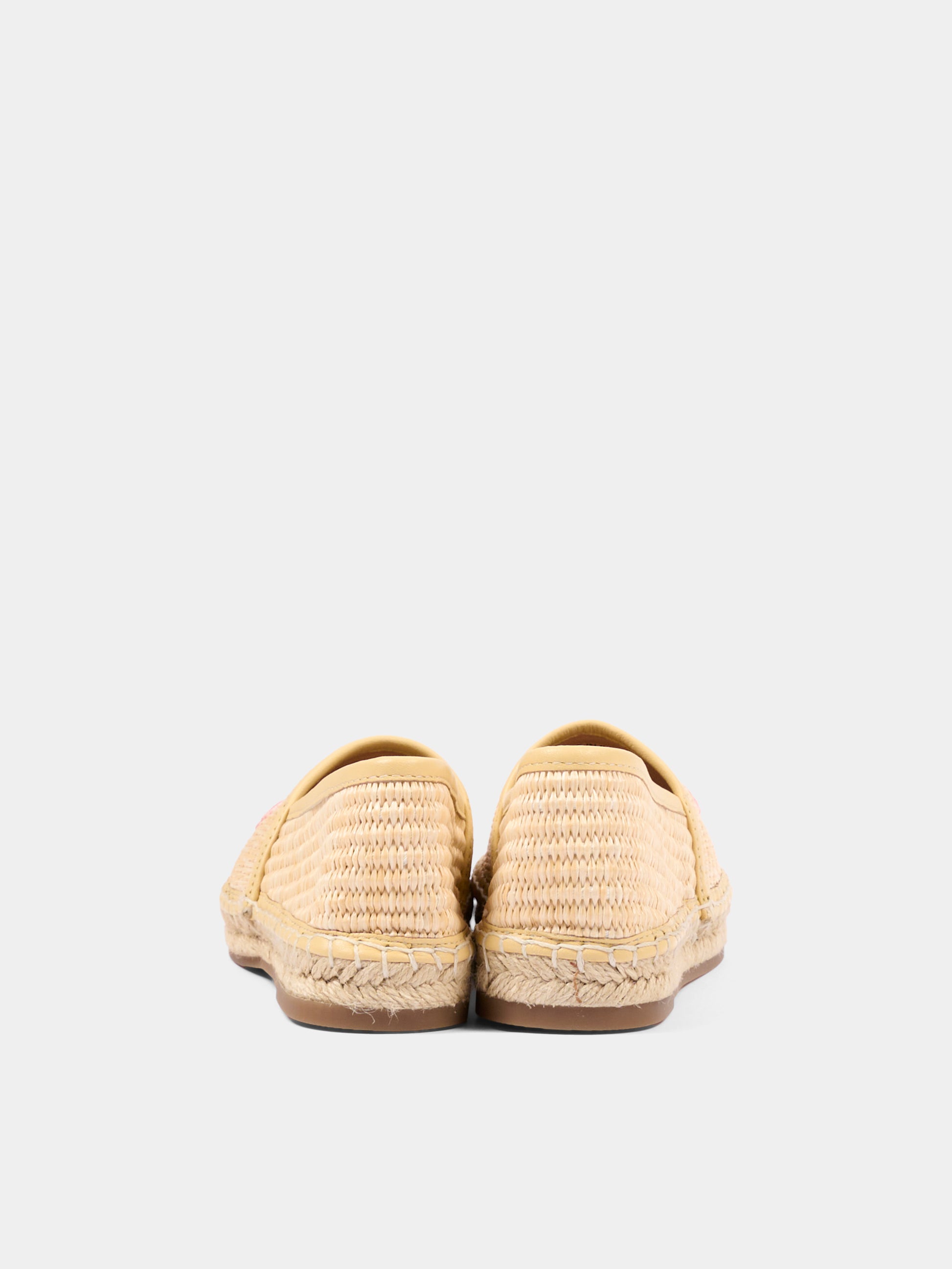 Espadrillas beige per bambina con logo ricamato,Chloé Kids,C20882 43A