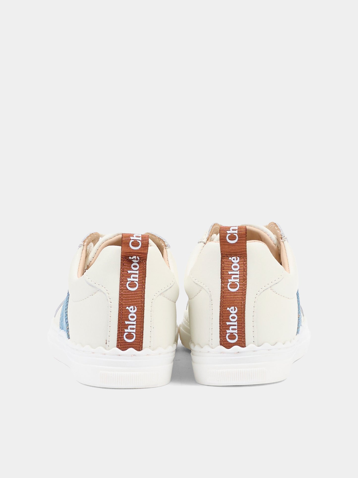 Sneakers avorio per bambina con logo,Chloé Kids,C20887 117