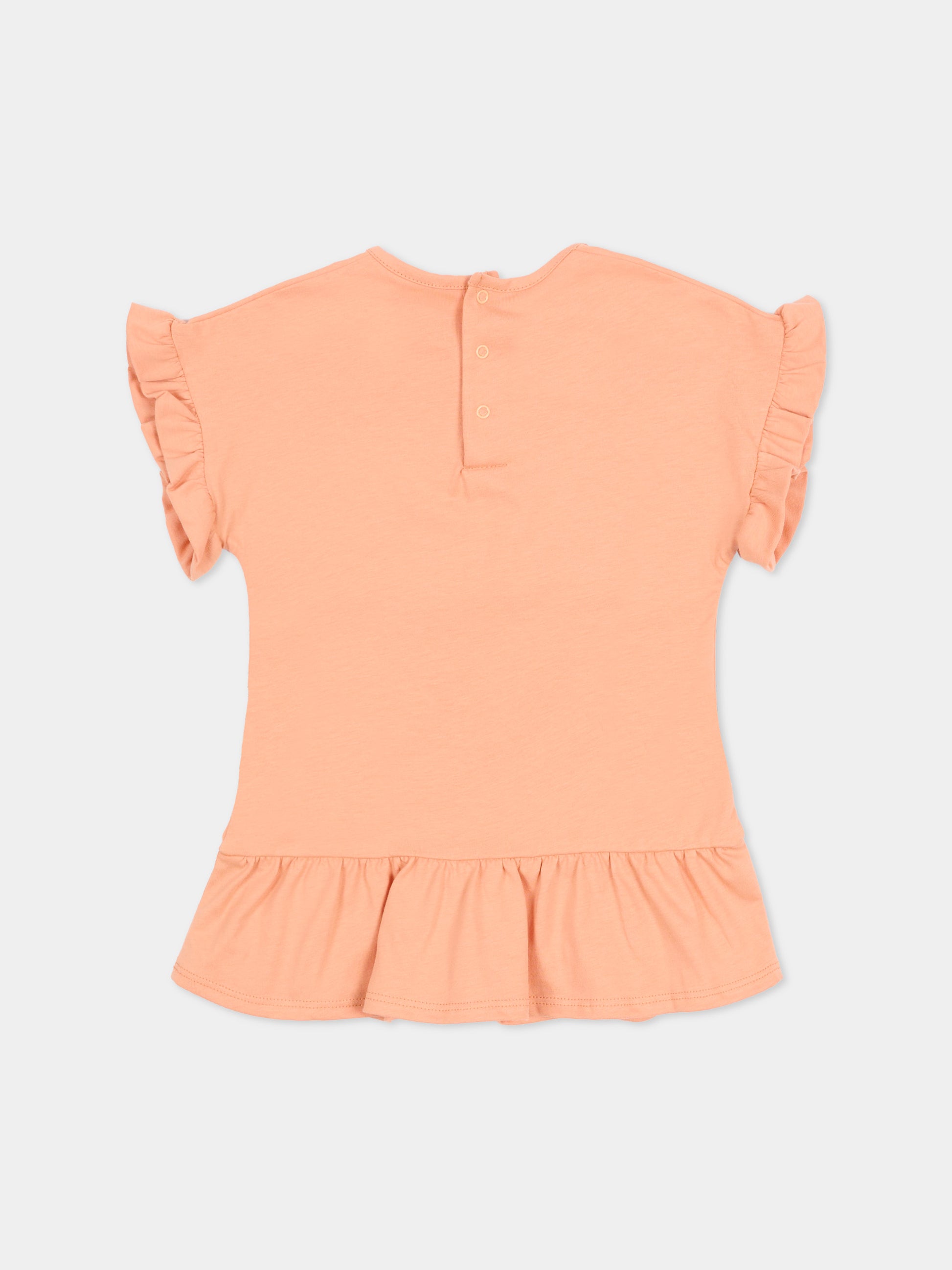 Vestito arancione per neonata con logo,Chloé Kids,C20896 43A