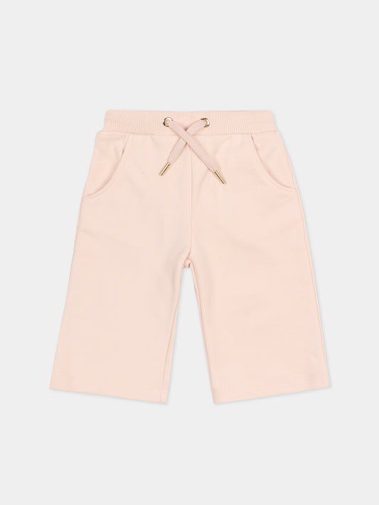 Pantaloni rosa per neonata con logo,Chloé Kids,C20904 46J