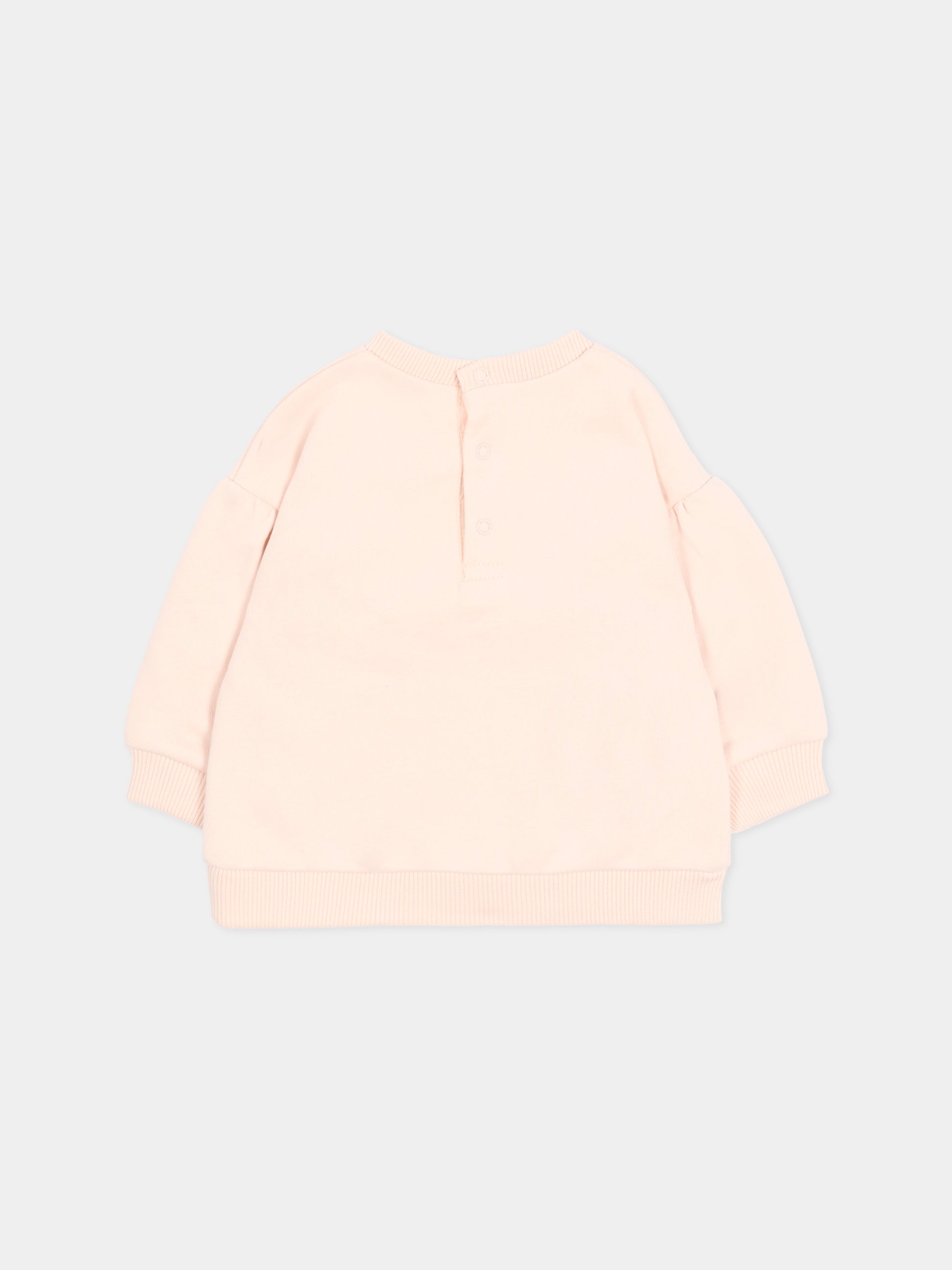 Felpa rosa per neonata con logo ricamato,Chloé Kids,C20913 46J