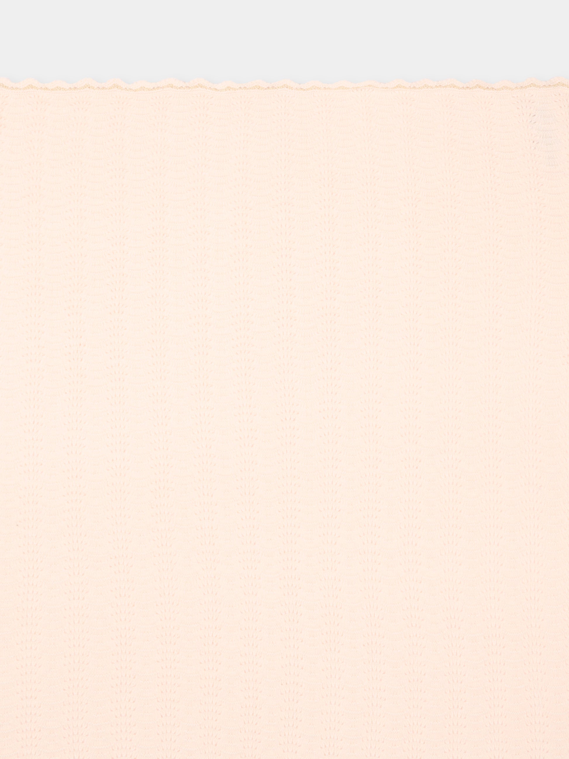 Coperta rosa per neonata traforata con logo,Chloé Kids,C20940 440