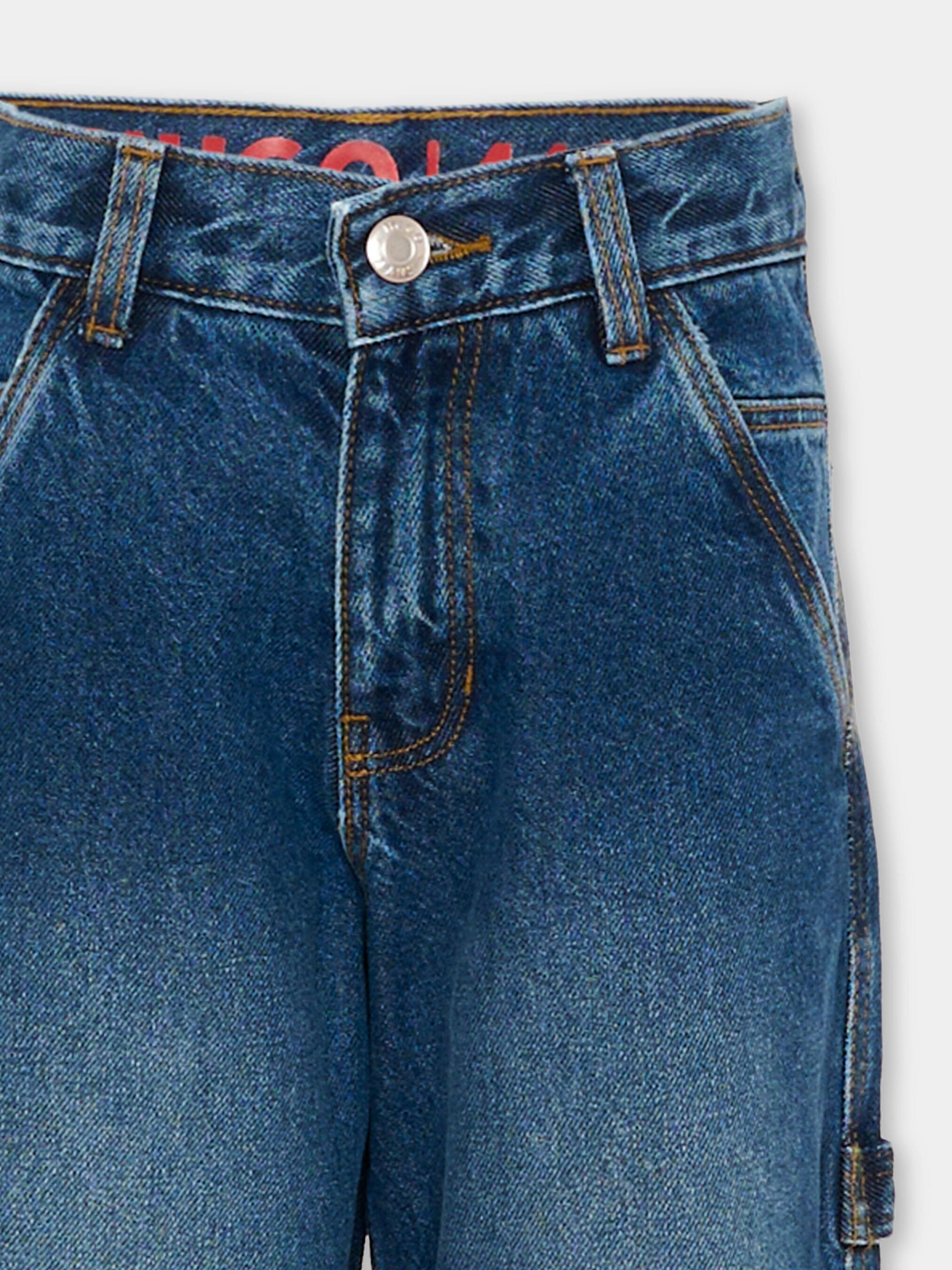 Jeans denim per bambino cargo,Hugo,G00985 Z25