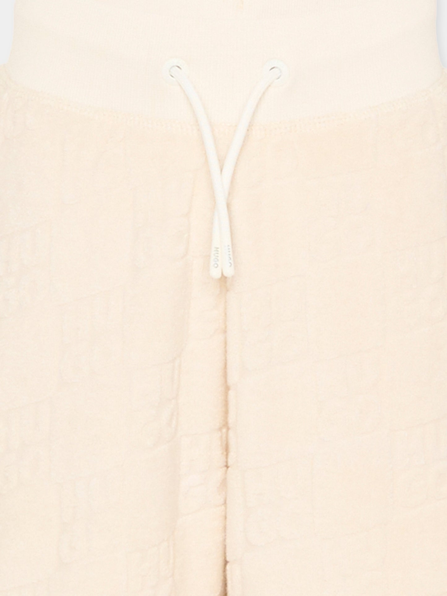 Shorts sportivi avorio per bambino logati,Hugo,G00998 153