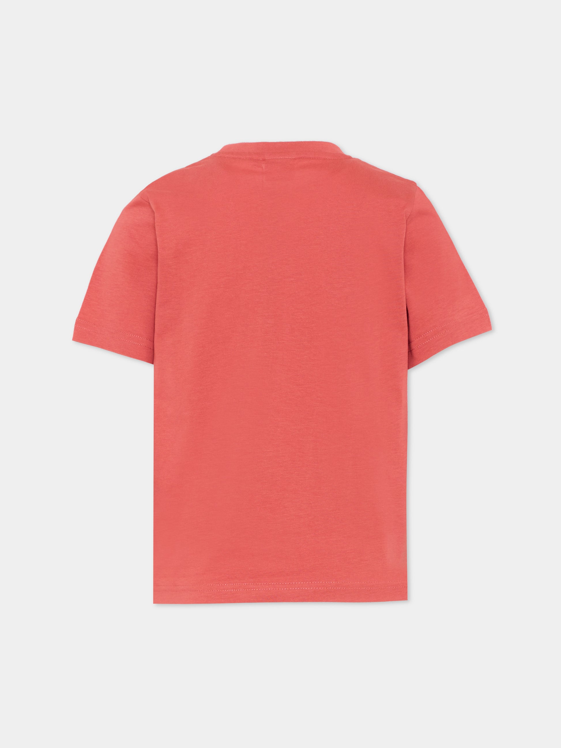 T-Shirt bordeaux con logo per bambino,Boss,J52711 48B