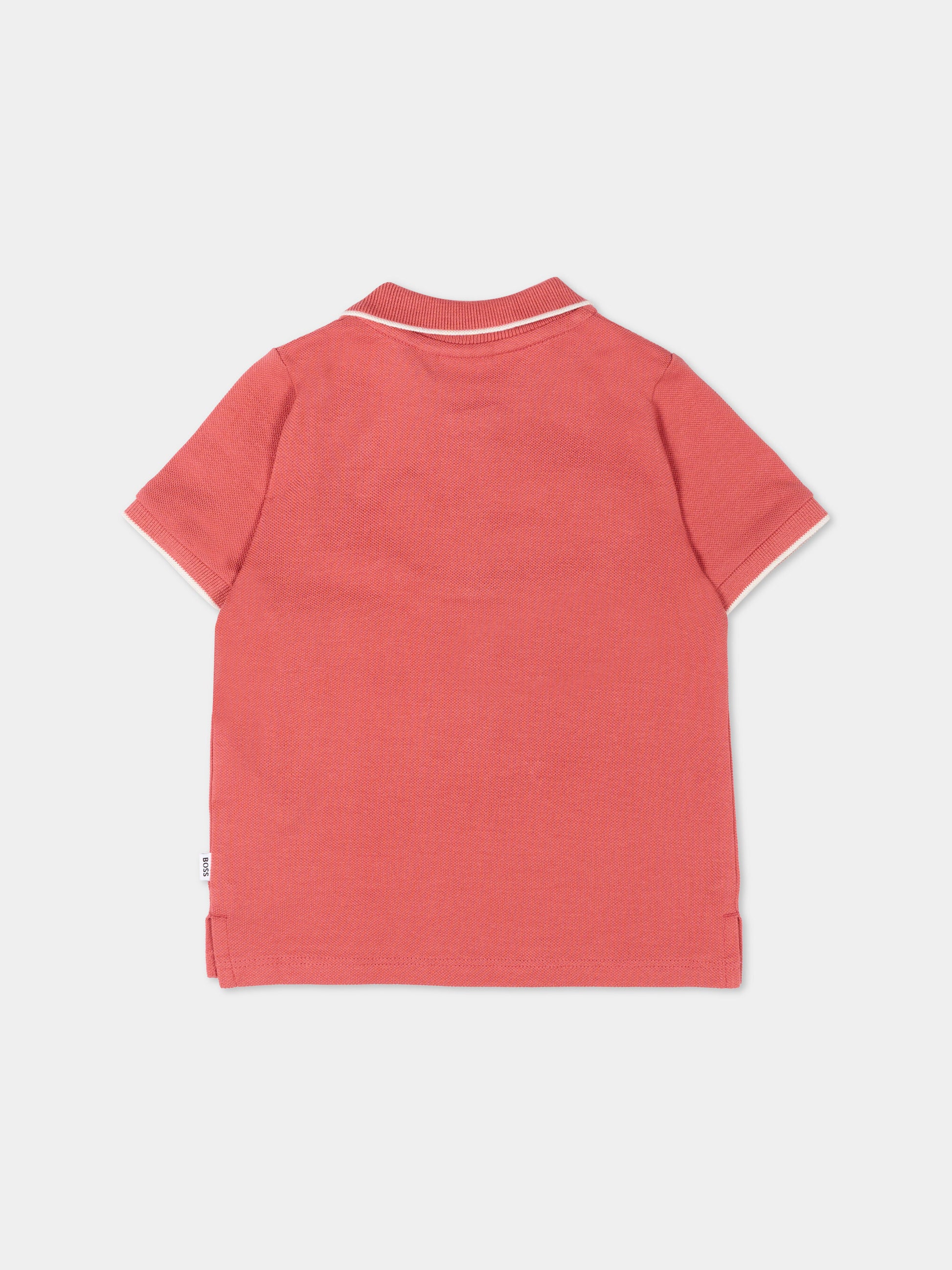 Polo bordeaux per neonato con logo,Boss,J52713 48B