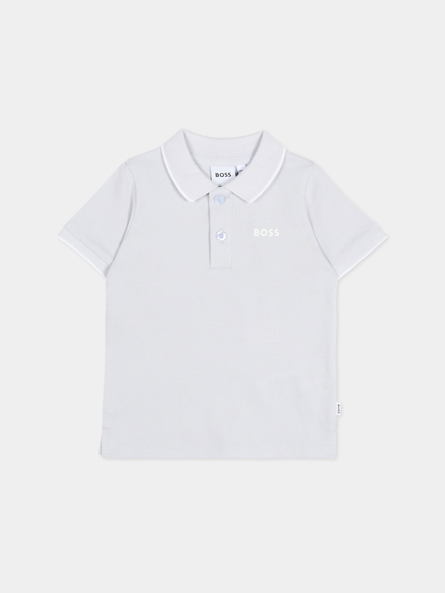 Polo celeste per neonato con logo,Boss,J52713 78K